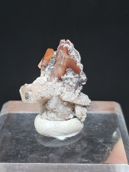 Cristales de topacio natural en matriz (México), piedra preciosa rara | Ejemplar mineral n.° TPZ24