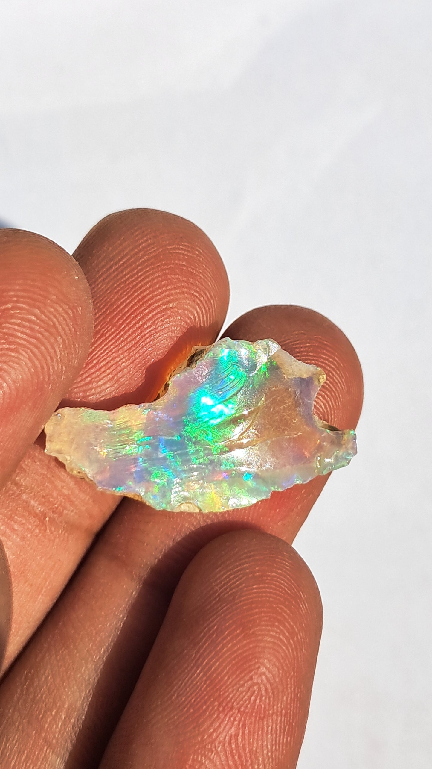 Natural Ethiopian Opal Rough | White Hydrophane Opal with Bright Play of Color #OP10