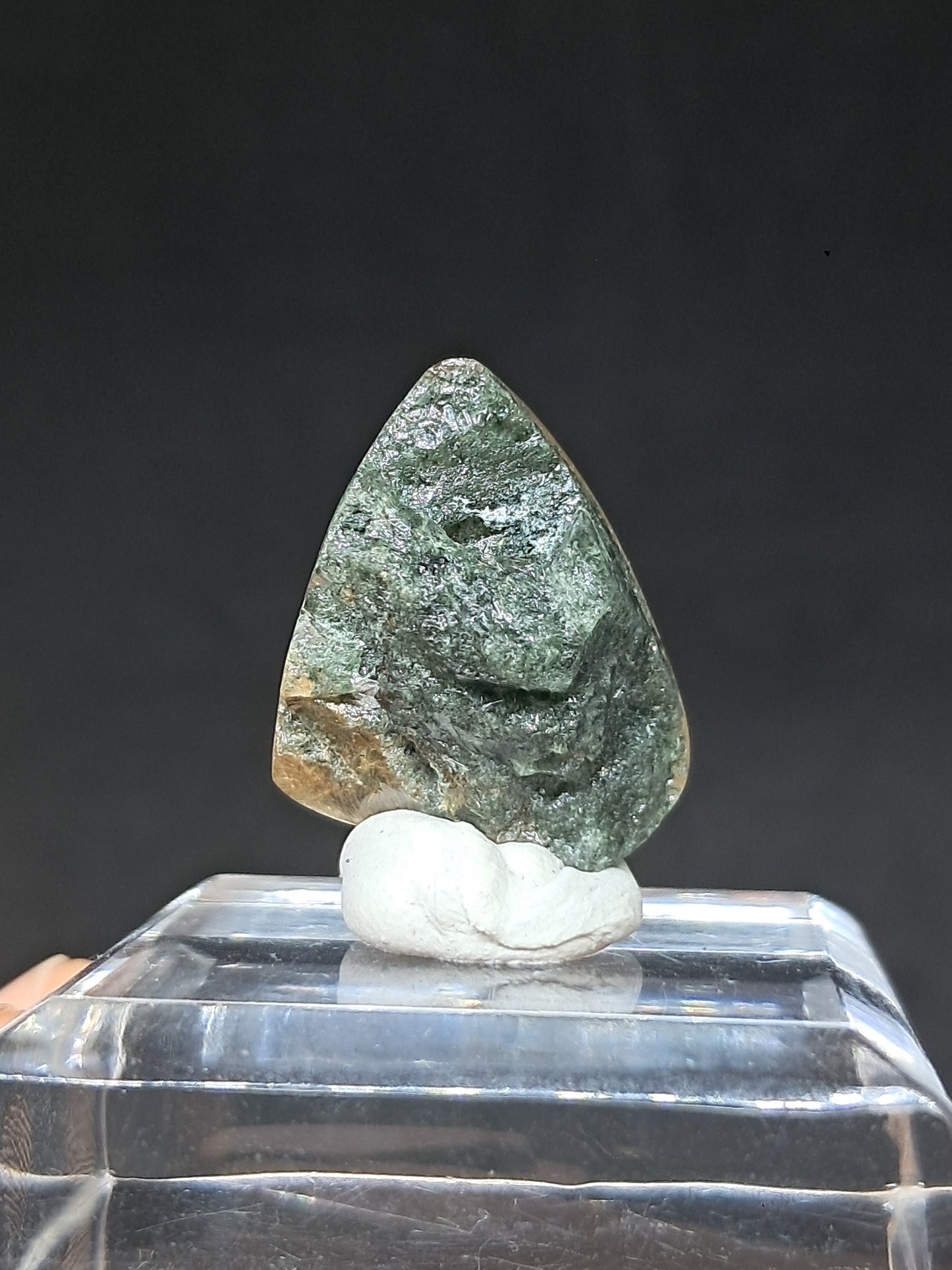 Chlorite Quartz w/ Golden Rutile (Kullu) Half Rough Half Polished | Natural Stone | Cabochon #CH51