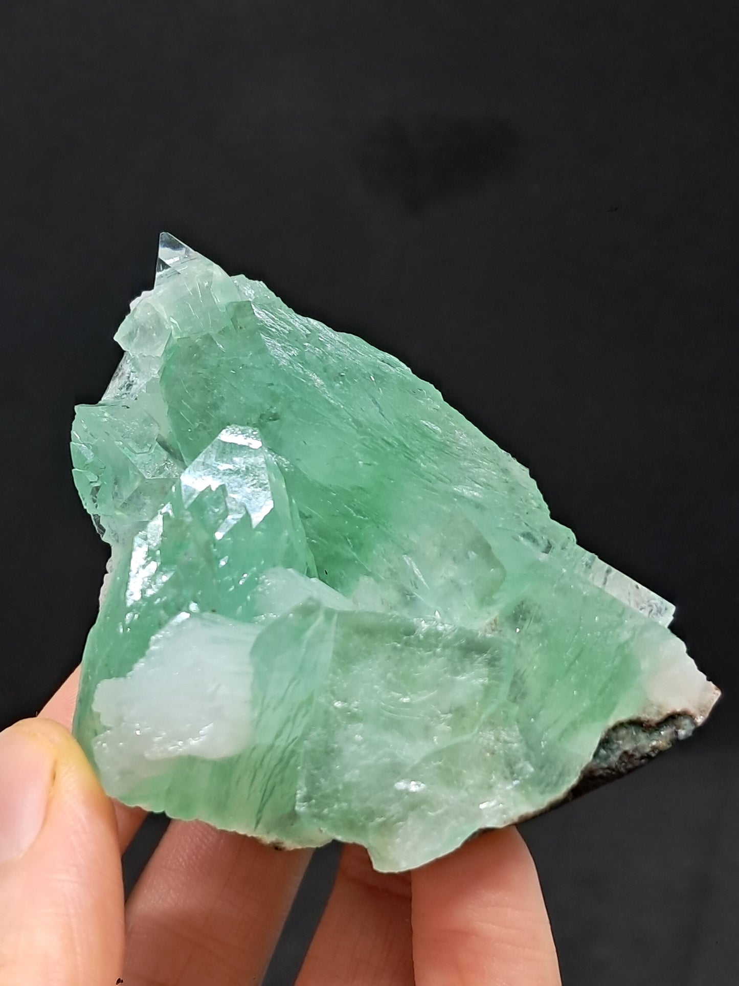 Green Apophyllite (Fluorapophyllite) and Stilbite on matrix #GA15