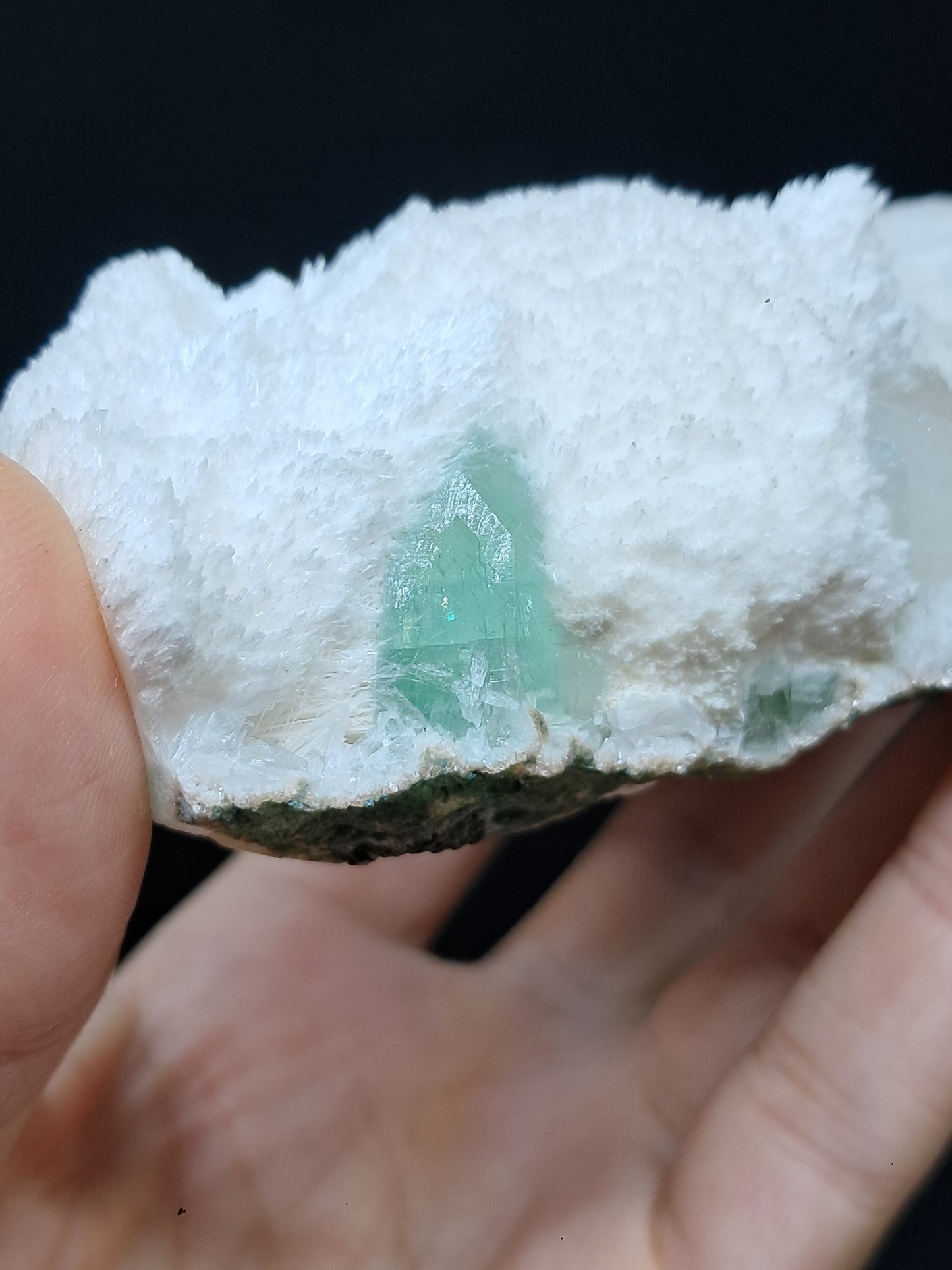 Green Apophyllite (Fluorapophyllite) and Stilbite on Mordenite #GA4