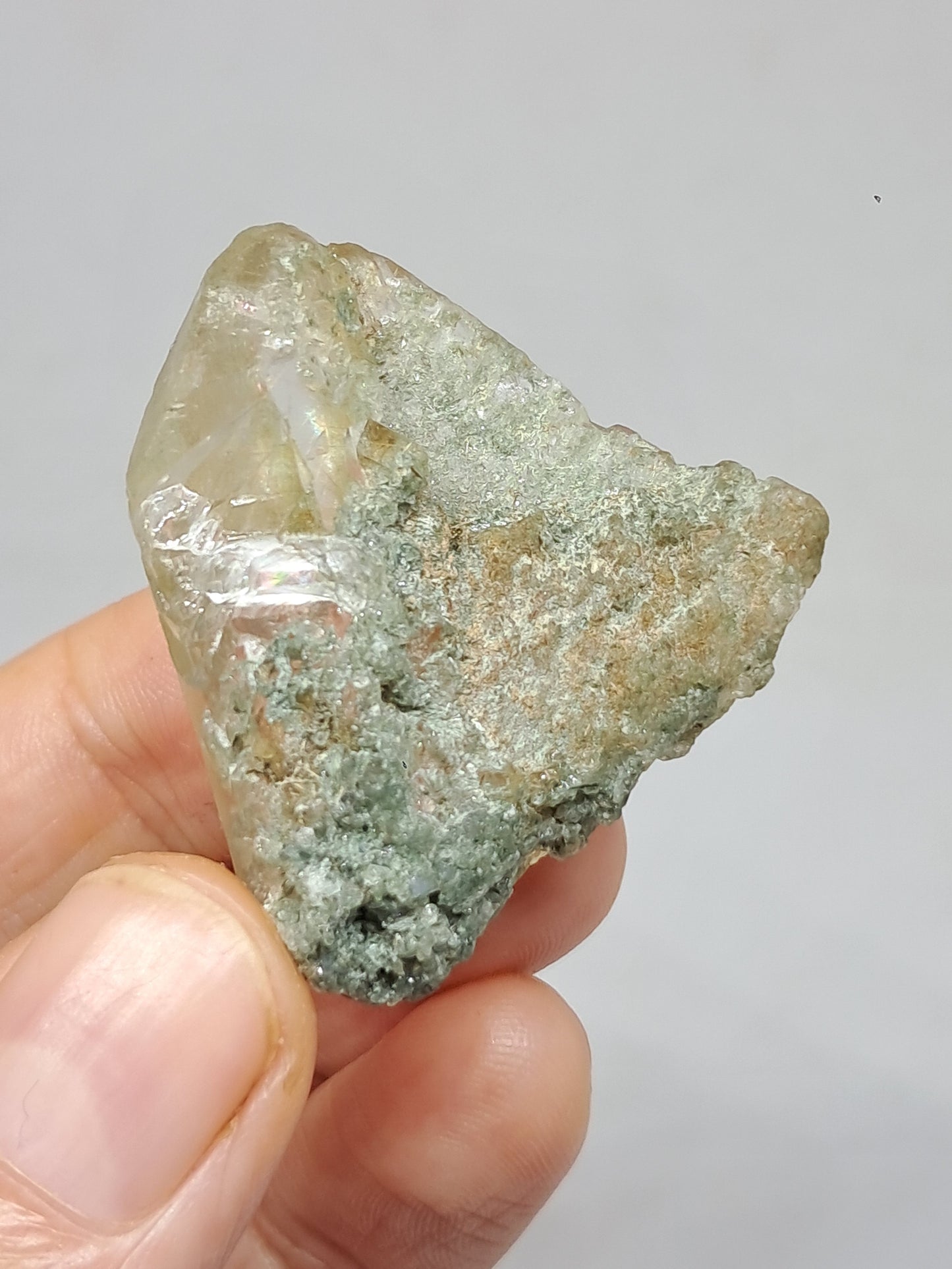 Quartz w/ Chlorite and Golden Rutile Inclusions (Kullu) Rough Stone | Natural Crystal | Mineral Specimen #CH41