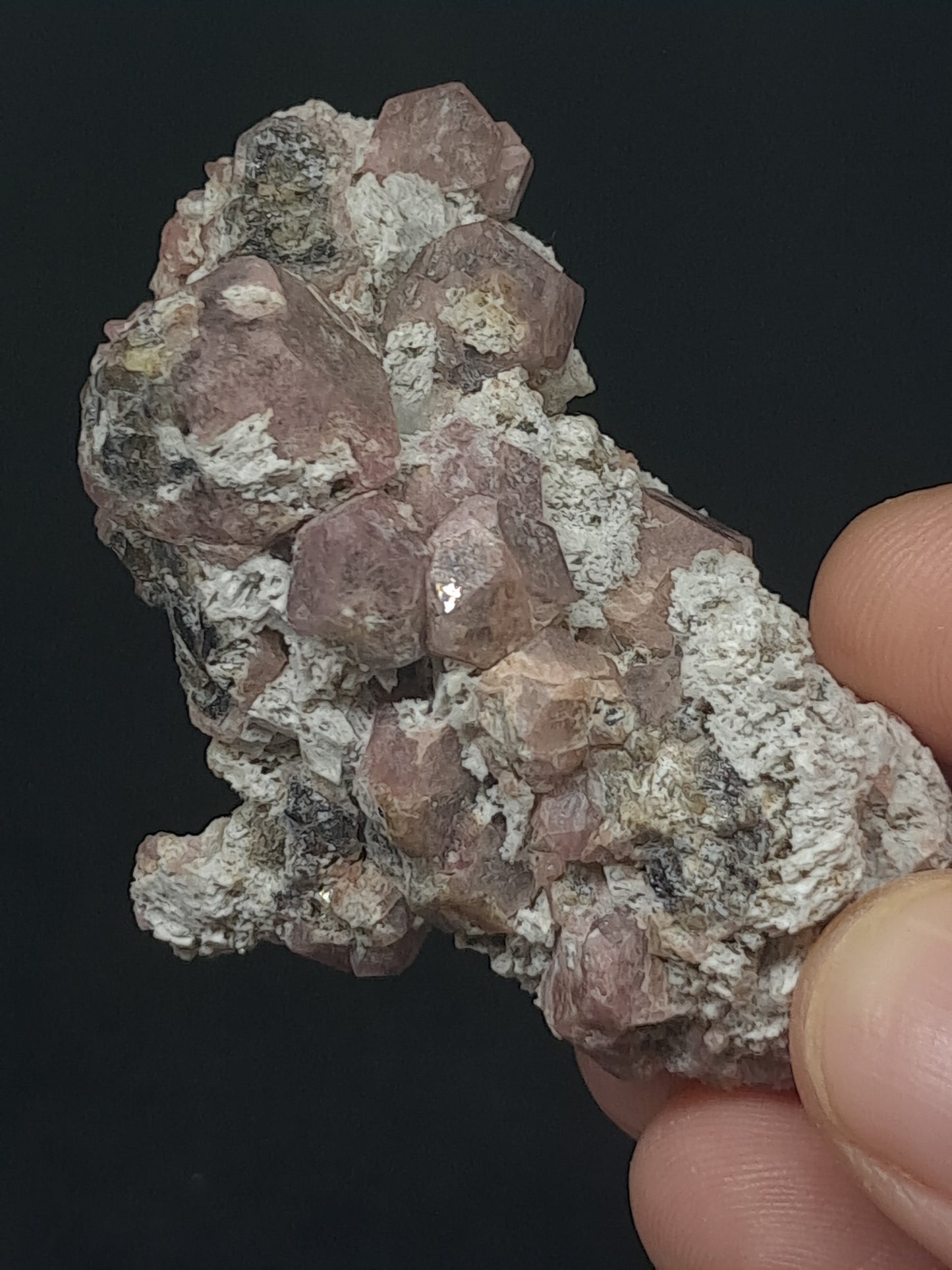 Grossular Garnet on Matrix (Mexico) Pink Garnet Cluster |Rough Crystal Stone | Mineral Specimen #GR23