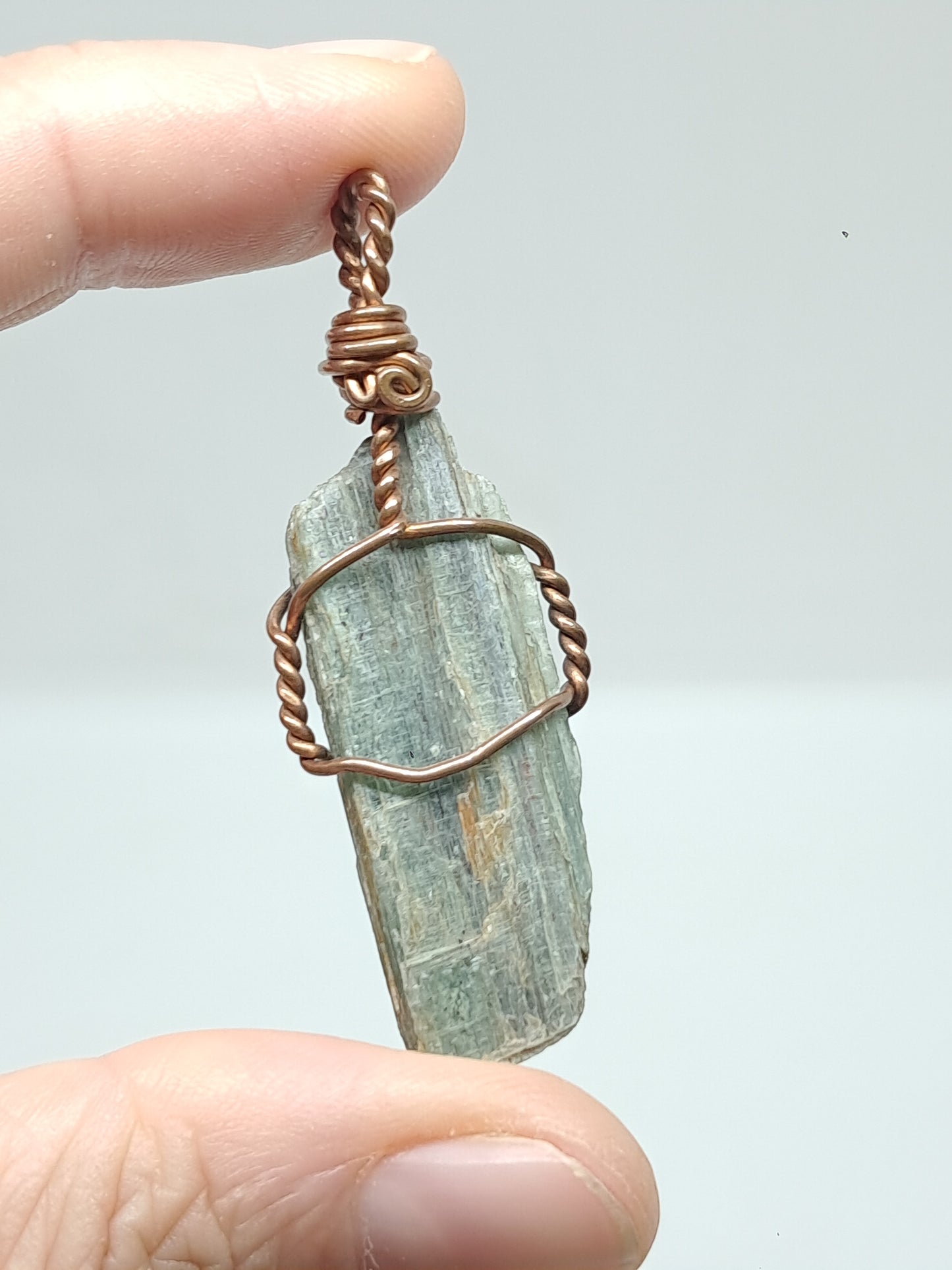 Green Kyanite Pendant | Handcrafted Jewelry | Natural Crystal #JL47