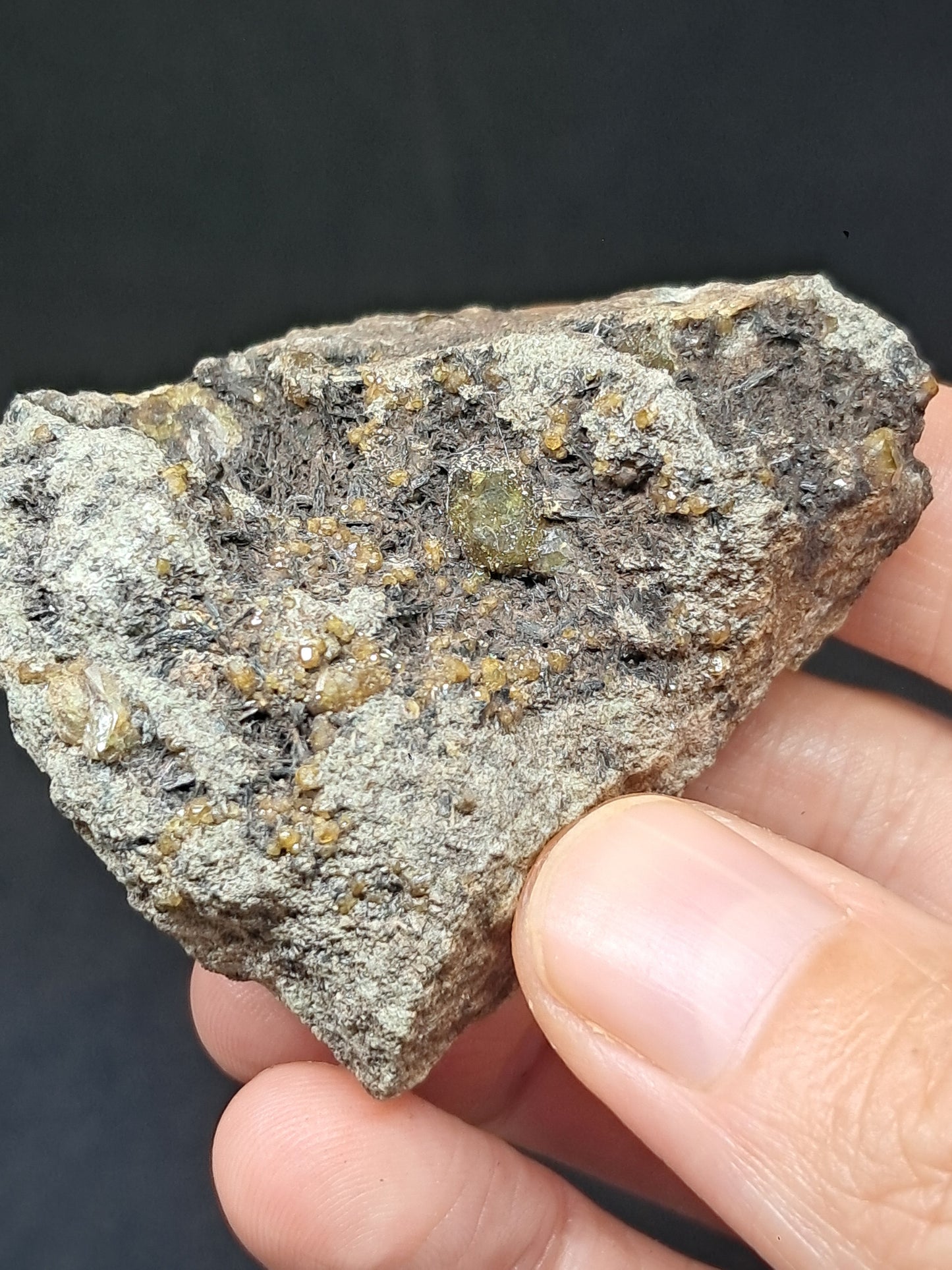 Green Garnet w/ Aegirine (Acmite) on Matrix (Mexico) Andradite Garnet Cluster |Rough Crystal Stone | Mineral Specimen #GR29