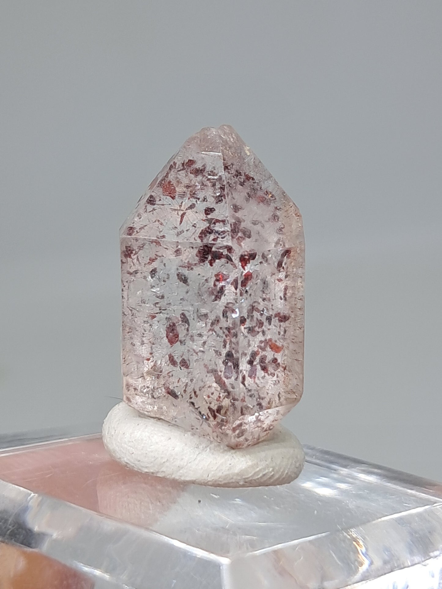 Hematite Included Quartz (Karur) Natural Crystal Point | Mineral Specimen #HPQ63