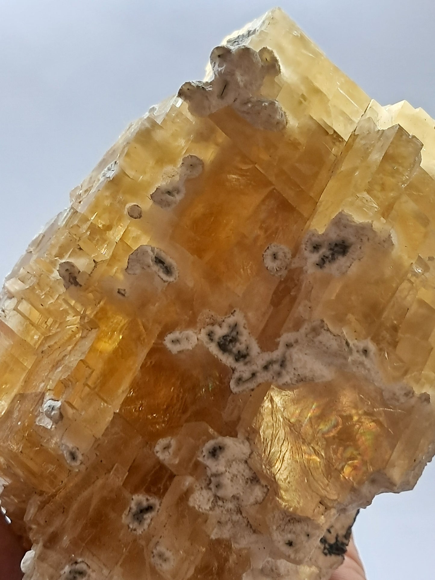 Honey Calcite w/ Okenite (India) Rough Crystal | Natural Stone | Mineral Specimen #CA20