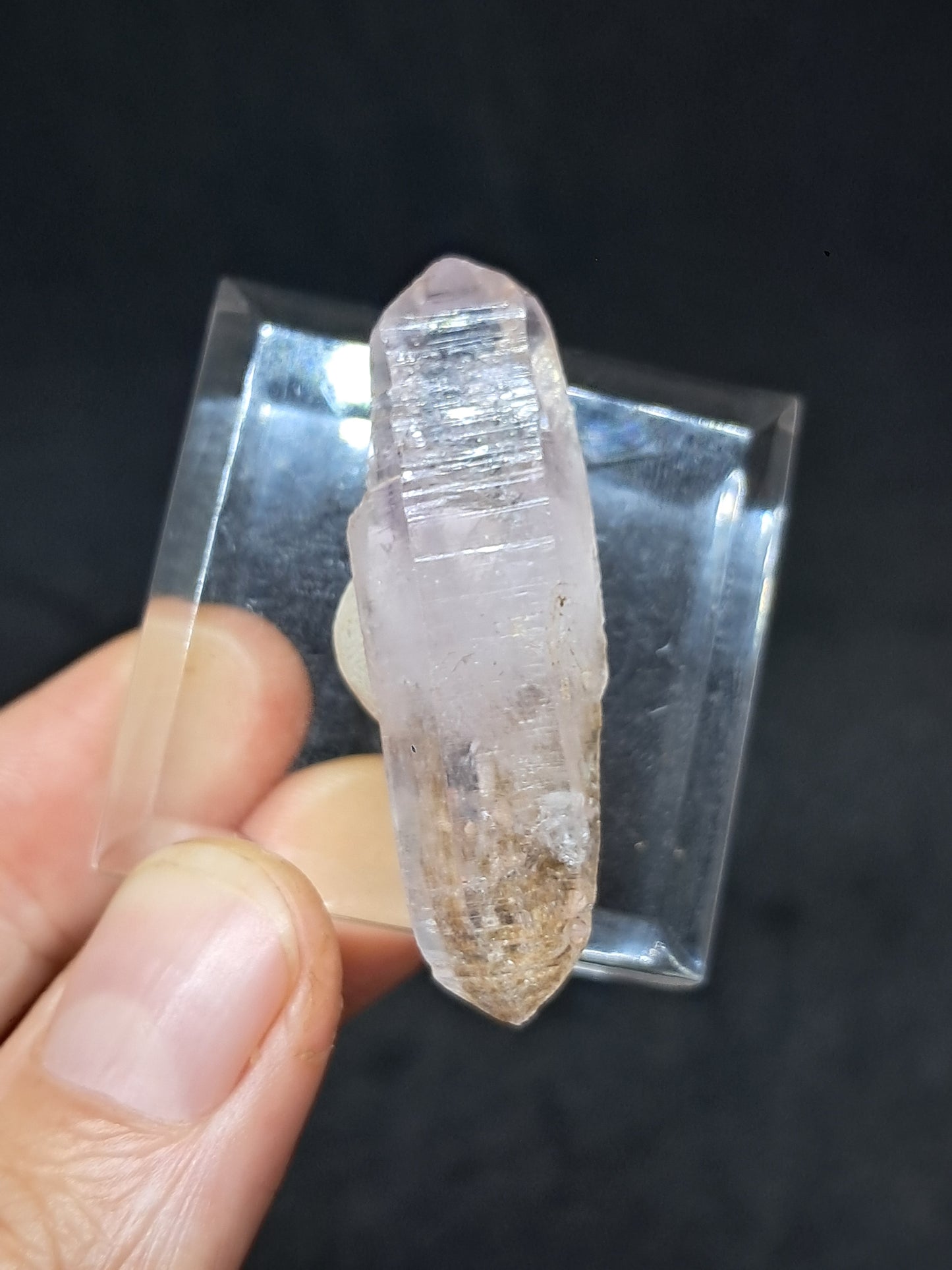 Cristal biterminado de amatista de Veracruz (México) | Punta natural | Ejemplar mineral n.° VA39