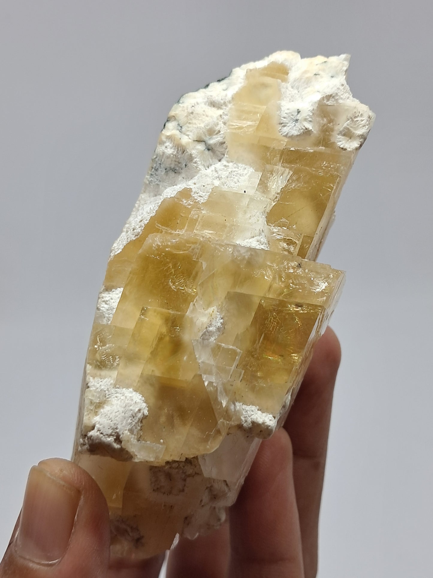 Honey Calcite w/ Okenite (India) Rough Crystal | Natural Stone | Mineral Specimen #CA17
