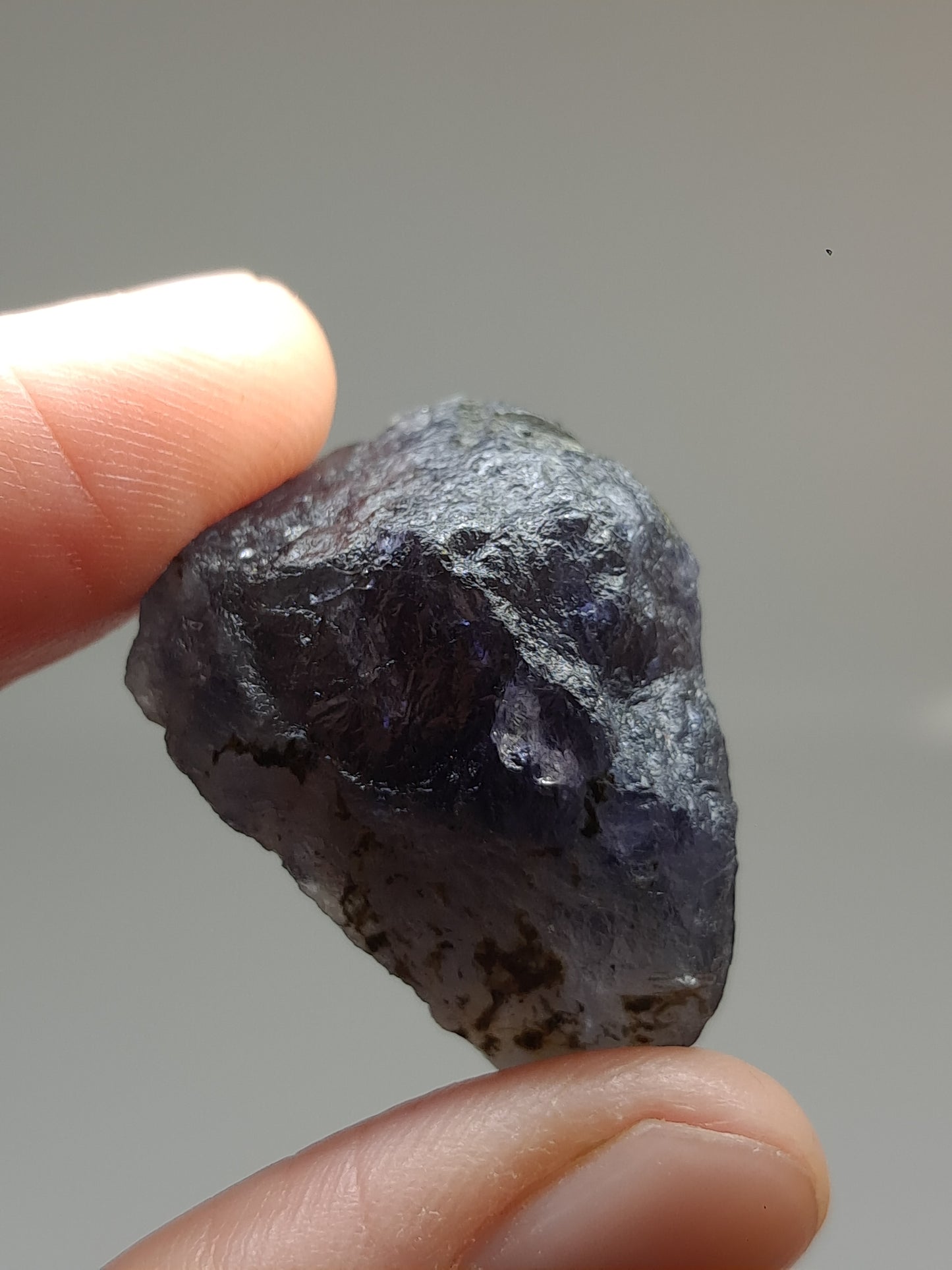 Rough Iolite Crystal w/ Hematite Inclusions (Karur) *Gem Quality* Cordierite | Excelent Pleochroism | Mineral Specimen #IO5