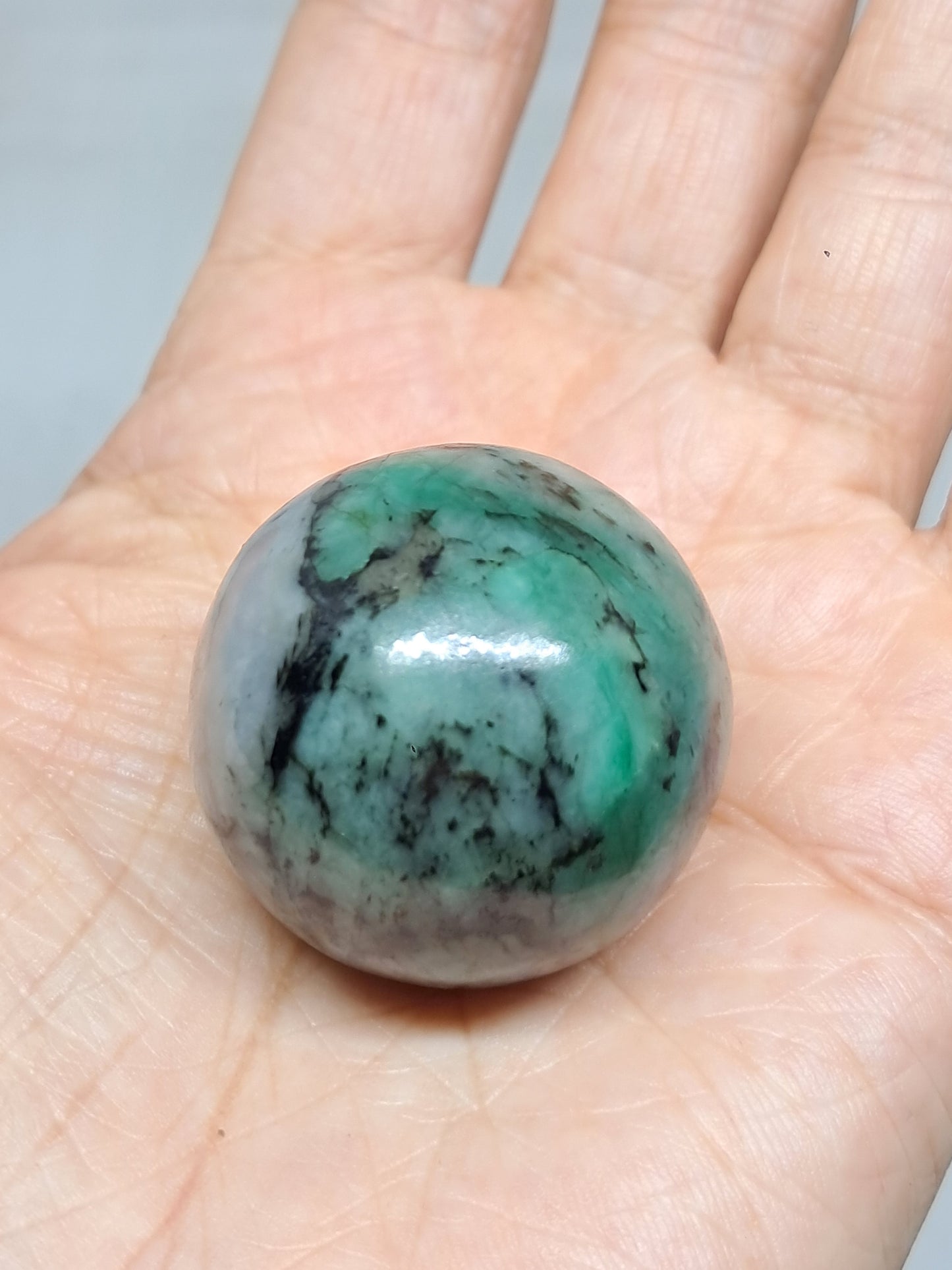 Esfera esmeralda | Piedra pulida | Cristal natural #EM7