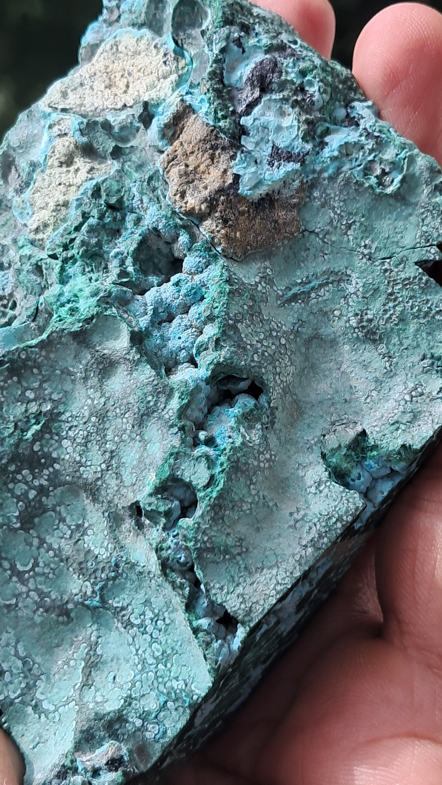 Malachite w/ Chrysocolla | Half Polished Half Rough | Natural Stone | Large Size | Beautiful Patterns #CM27