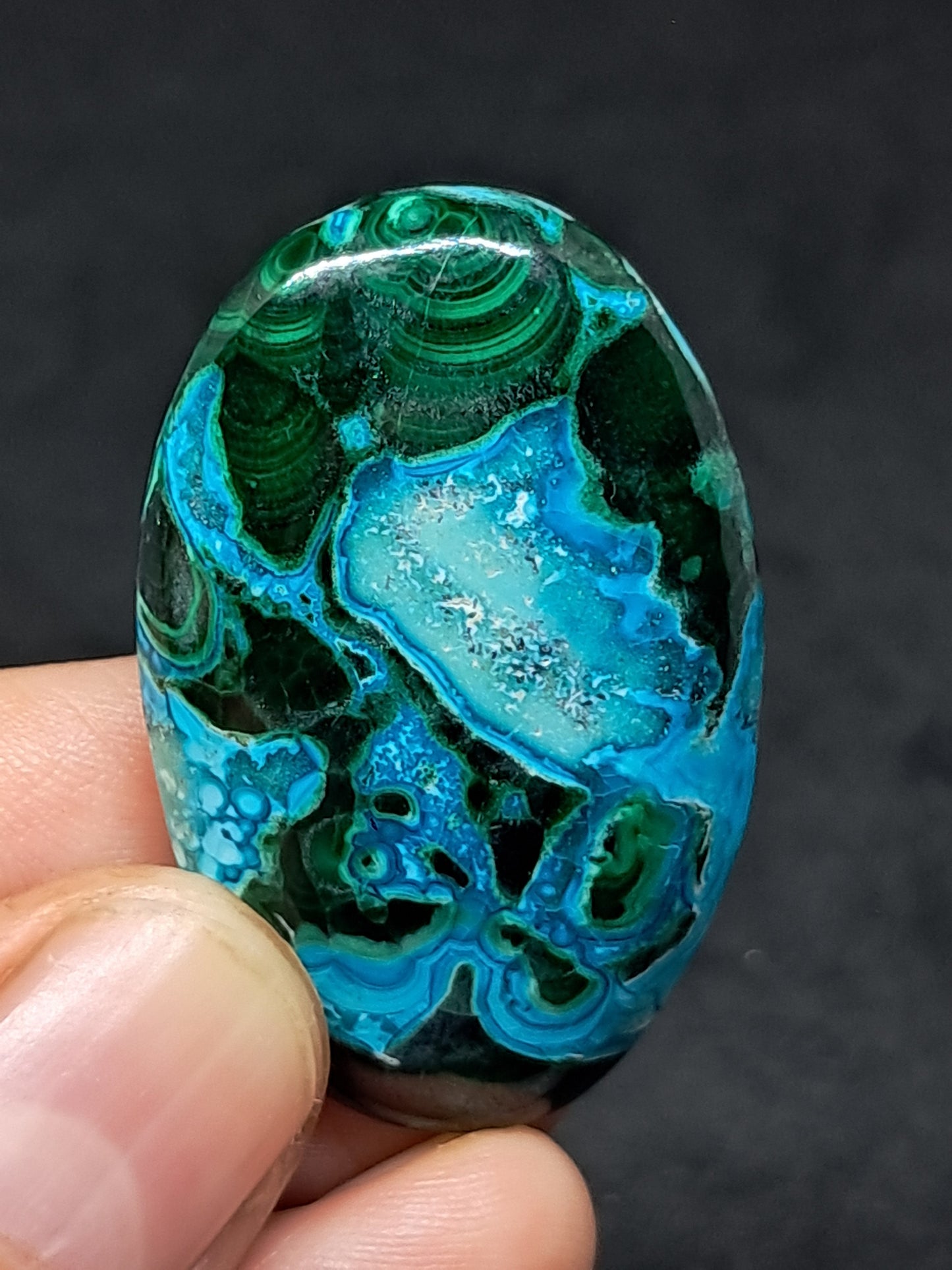 Chrysocolla Malachite Palmstone | Polished Natural Stone | Good Quality