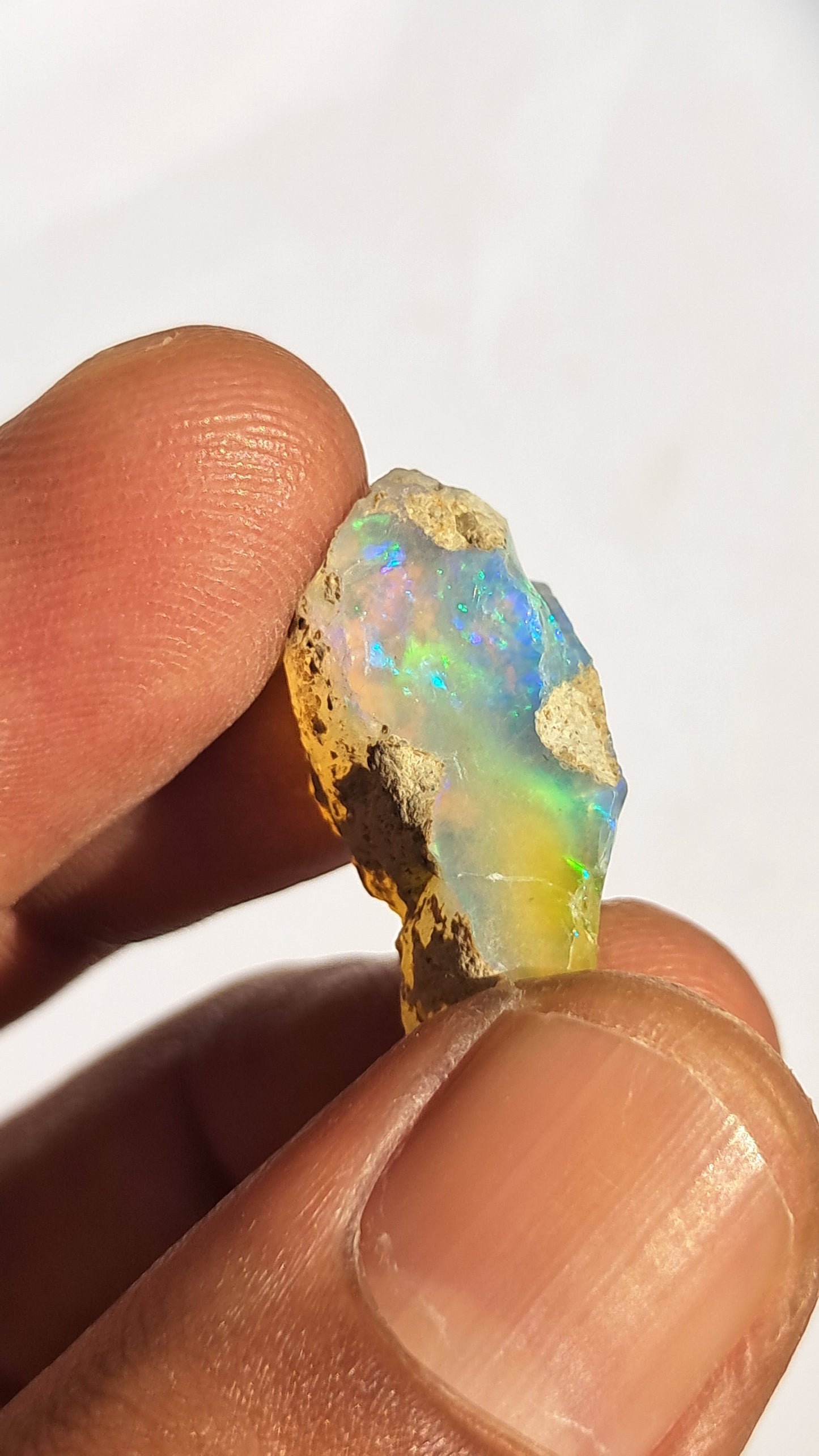 Natural Ethiopian Opal Rough | White Hydrophane Opal with Bright Play of Color #OP16