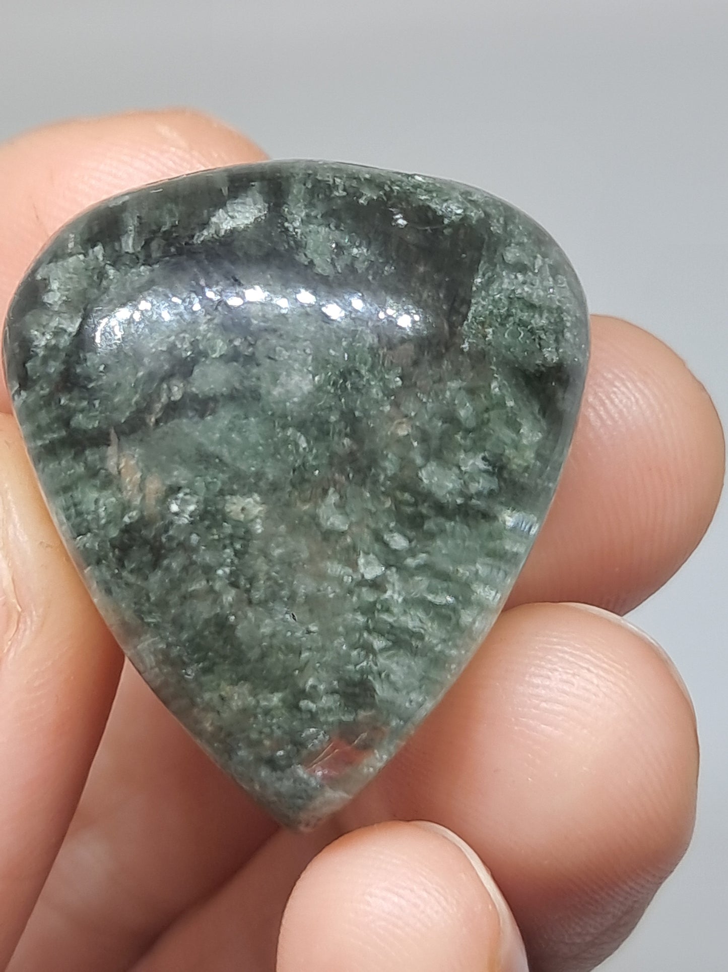 Chlorite Quartz w/ Rutile (Kullu) Half Rough Half Polished | Natural Stone | Cabochon #CH50