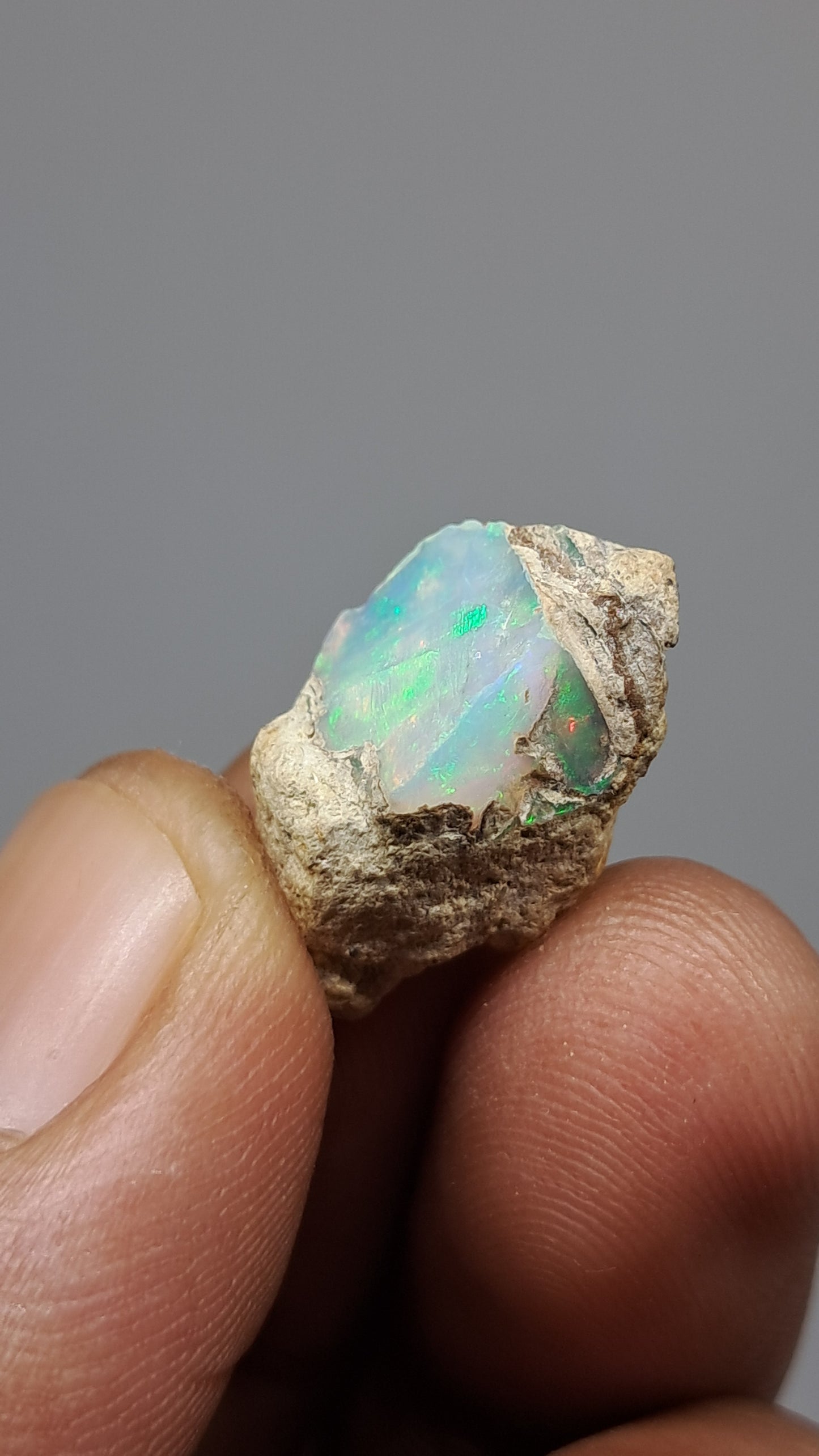 Natural Ethiopian Opal Rough | White Hydrophane Opal with Flashy Play of Colors #OP20