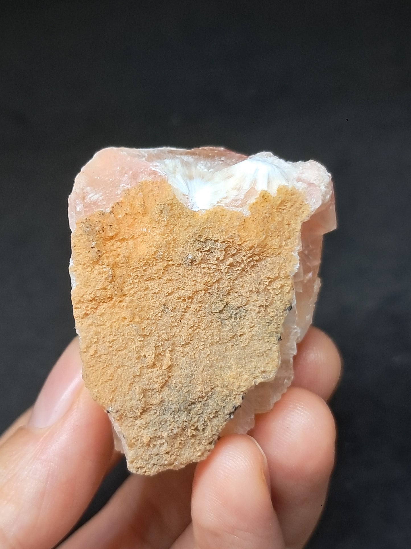 Calcita rojiza/rosa con mesolita *Hallazgo raro* (Pithampur) Cristal natural | Piedra en bruto | Espécimen mineral #CA36