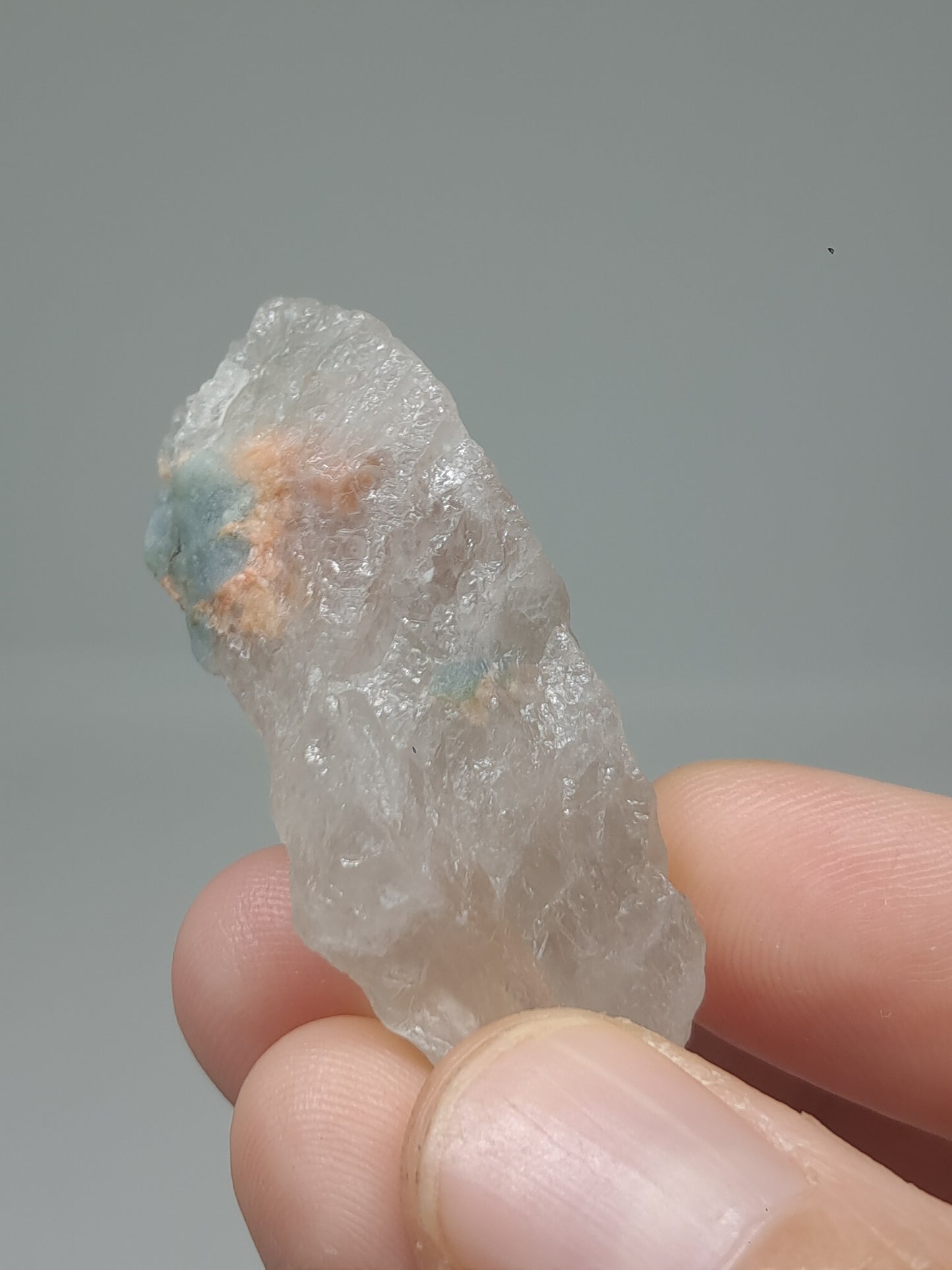 Aquamarine on Quartz (Karur) Rough Natural Crystal | Mineral Specimen #AQM45