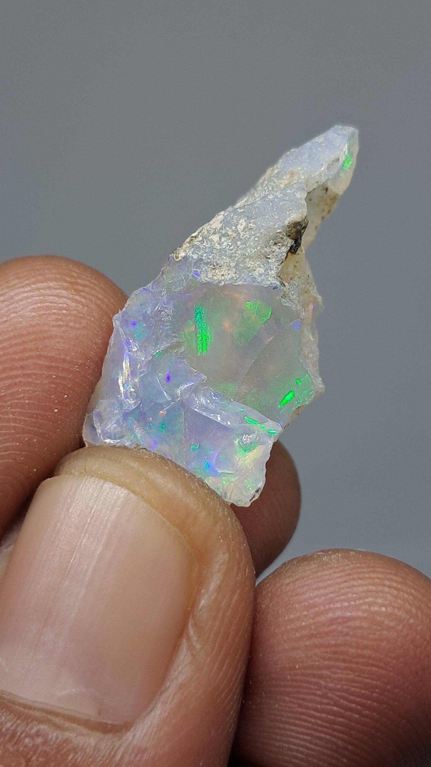 Natural Ethiopian Opal Rough | White Hydrophane Opal with Bright Play of Color #OP25