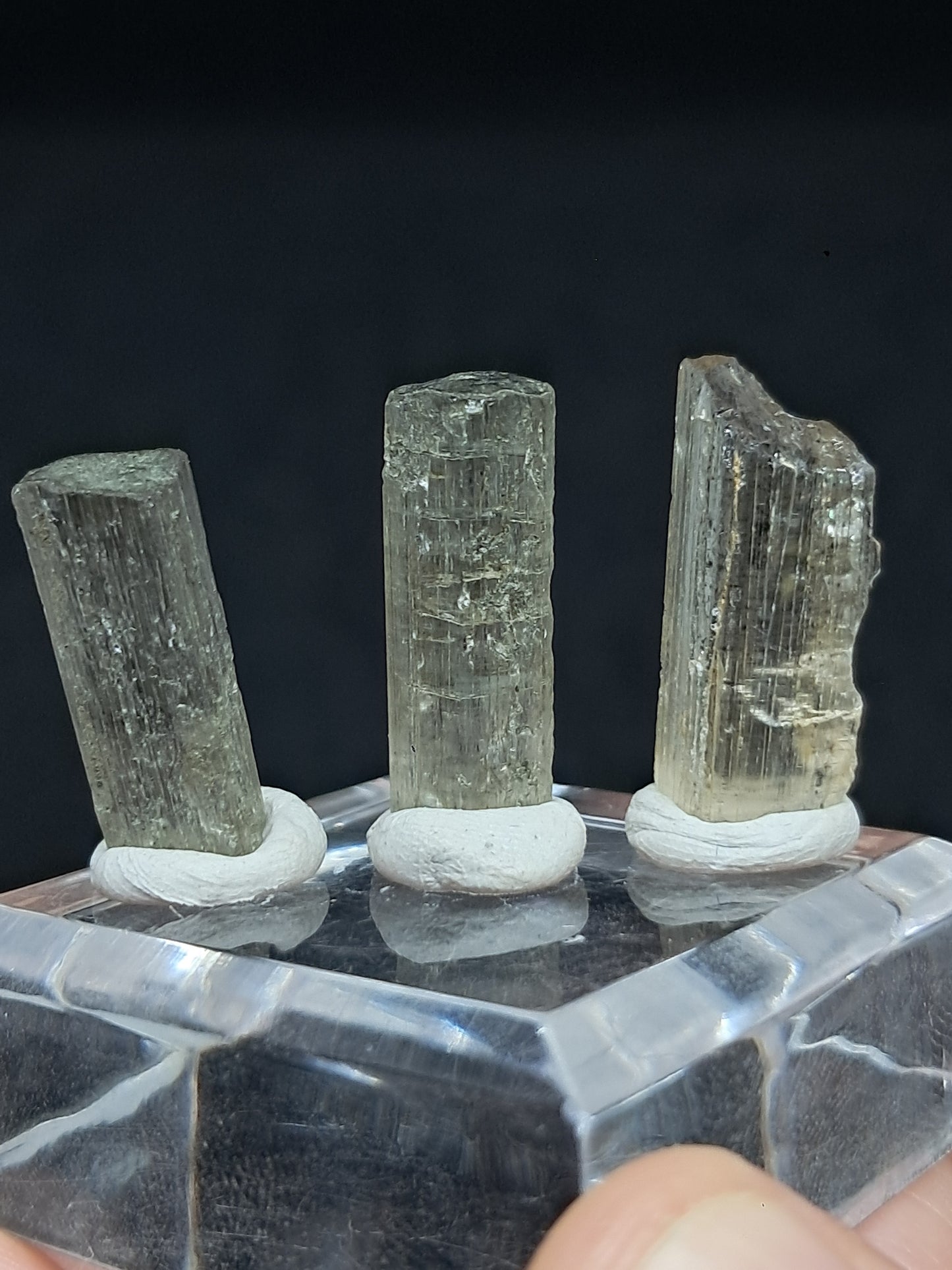 Set of 3 Fluorescent Scapolite Crystals (Karur) UV Reactive | Rough Stone | Natural Mineral Specimen #SCP26