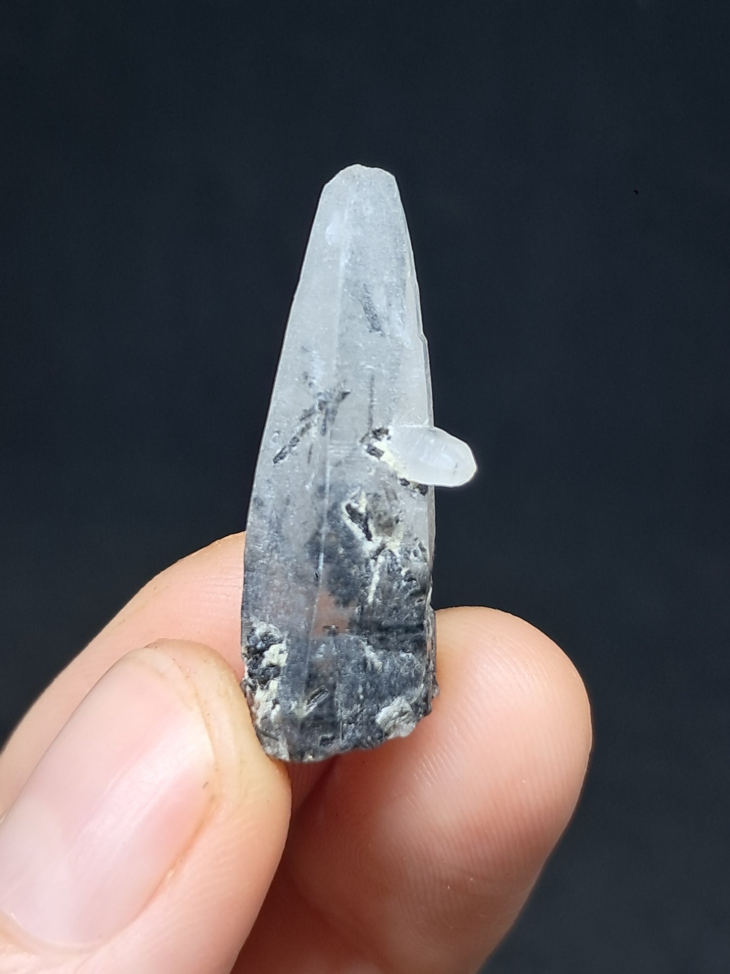 Punta de Cuarzo Turmalinado (Karur) Cristal Natural | Muestra Mineral #TQ34