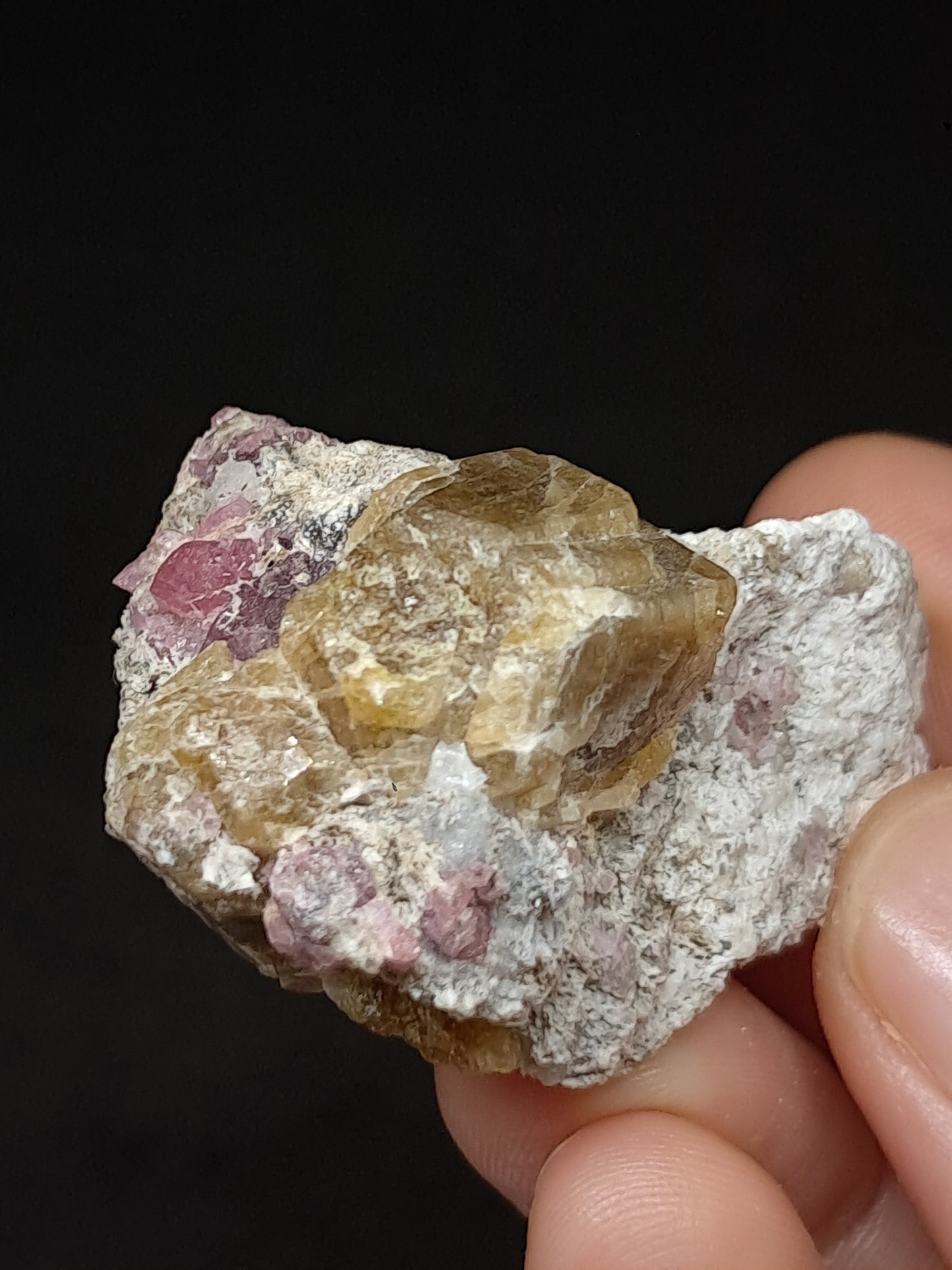 Grossular & Andradite Garnet on Matrix (Mexico) Pink and Green Garnet Cluster |Rough Crystal Stone | Mineral Specimen #GR33