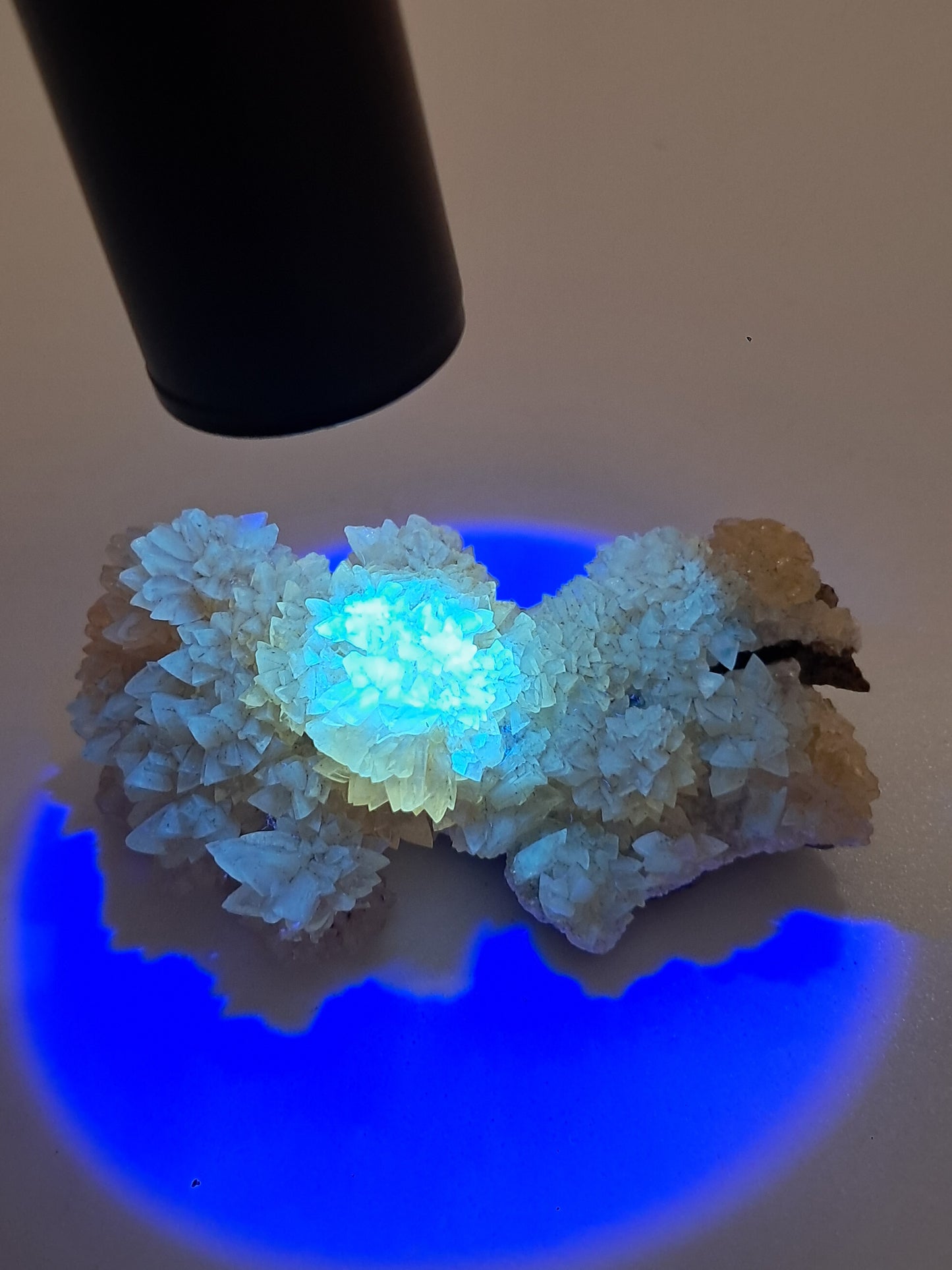 Yellow Calcite *Dog Tooth* Formation | Phosphorescent Crystals | UV Reactive (India) Rough Crystal | Natural Stone | Mineral Specimen #CA29