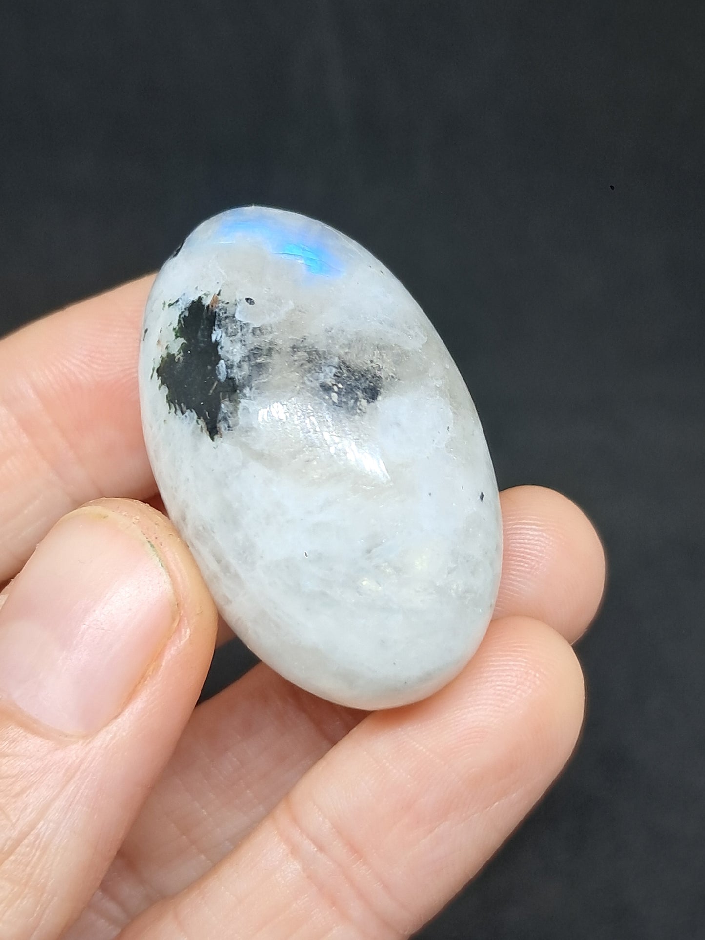 Rainbow Moonstone Shivalingam | White Labradorite | Natural Polished Stone