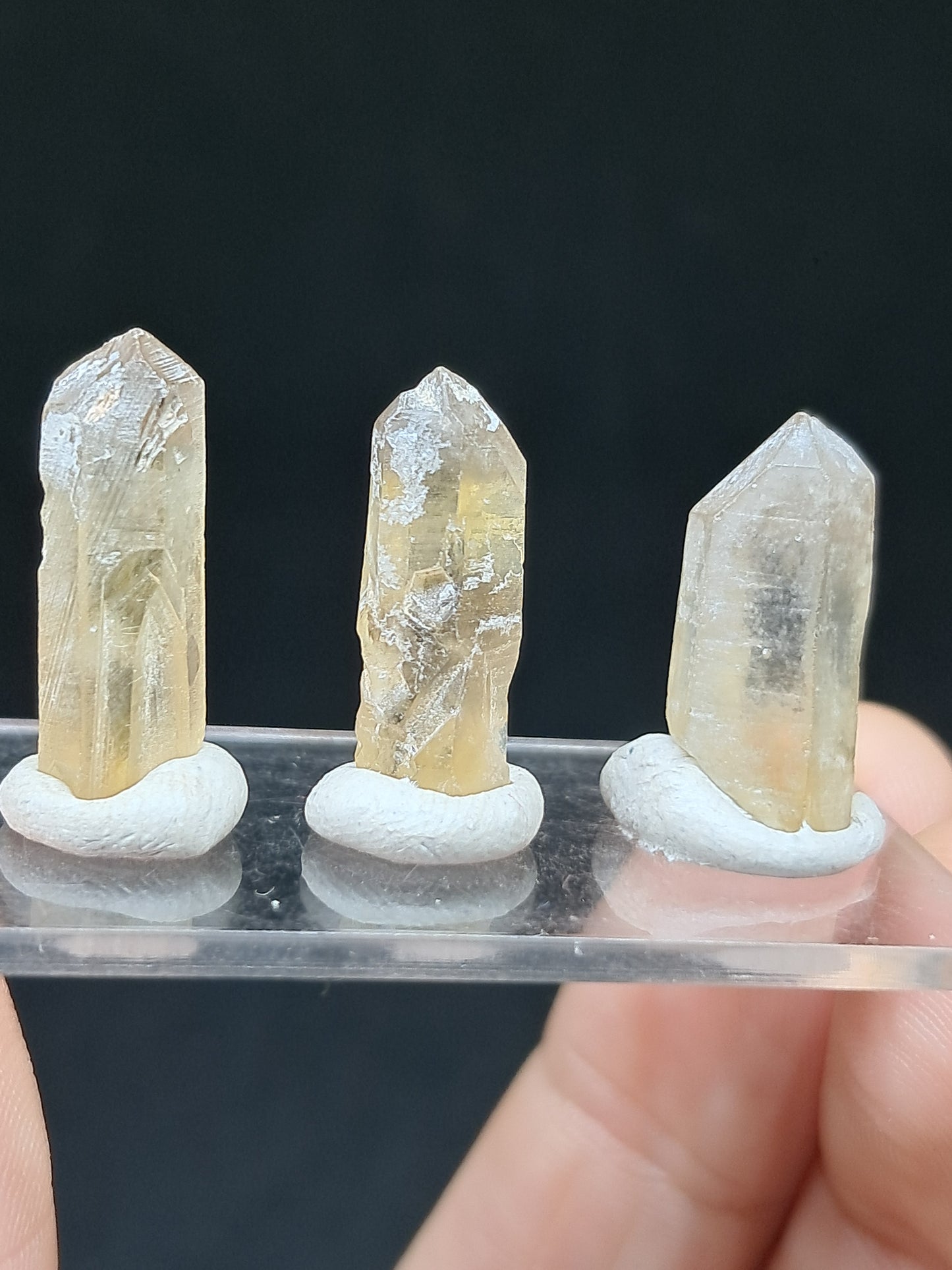 Set of 3 Natural Citrine Points (Karur) | Natural Crystal | Mineral Specimen #CTN38