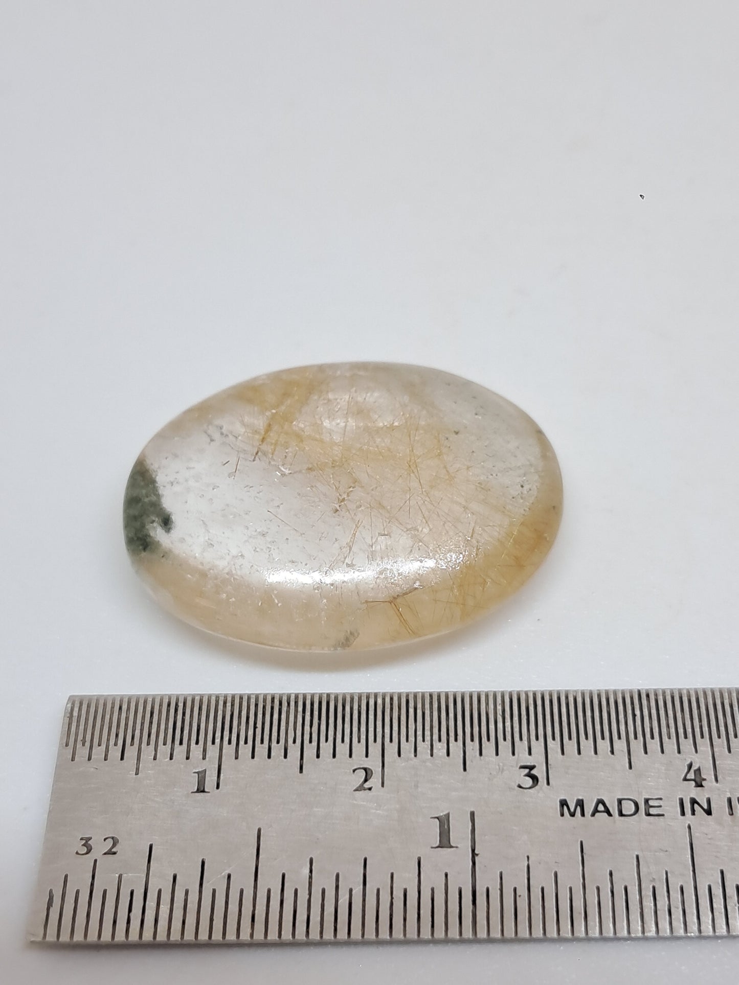 Piedra de palma de cuarzo rutilado | Piedra pulida | Cristal natural n.° RQ46