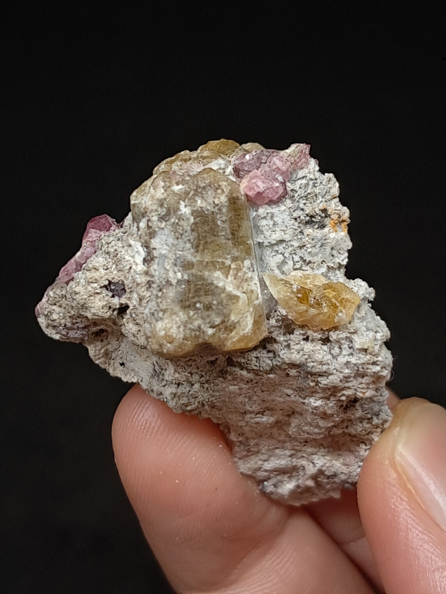 Grossular & Andradite Garnet on Matrix (Mexico) Pink and Green Garnet Cluster |Rough Crystal Stone | Mineral Specimen #GR33