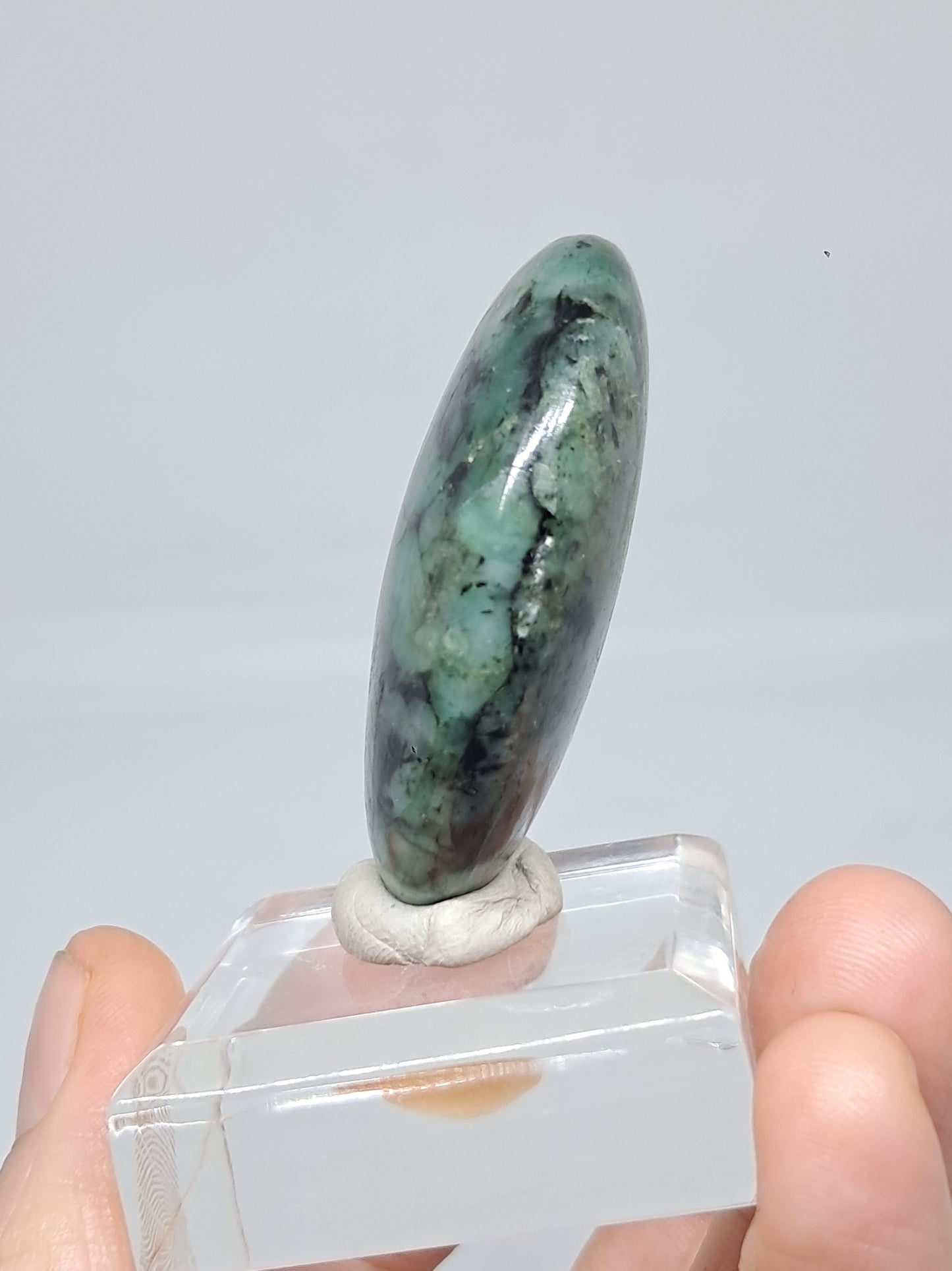 Piedra de palma esmeralda | Piedra pulida | Cristal natural n.° EM2