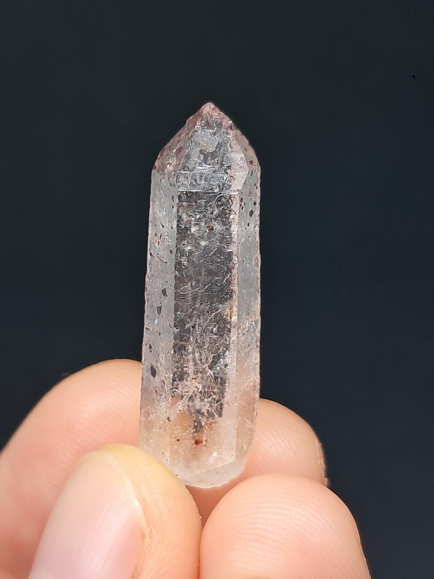 Quartz w/ Hematite Inclusions (Karur) Natural Crystal Point | Mineral Specimen #HPQ67