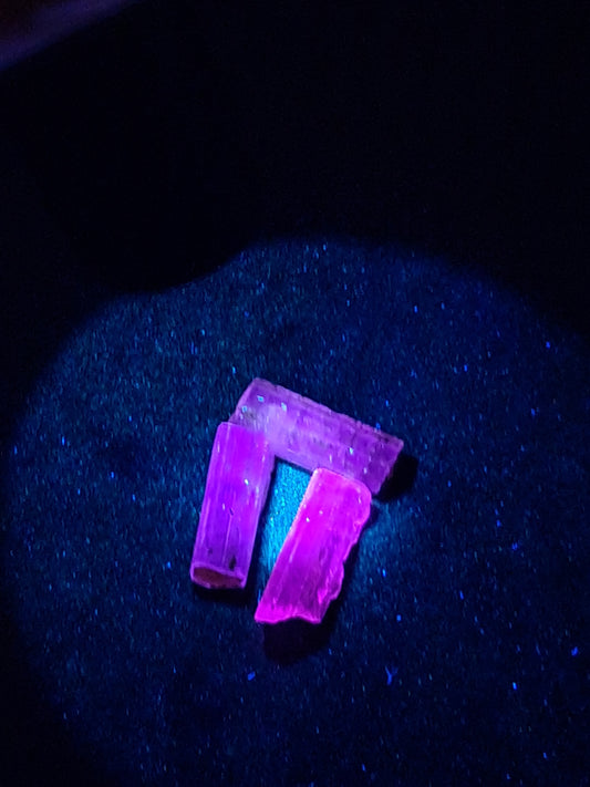Set of 3 Fluorescent Scapolite Crystals (Karur) UV Reactive | Rough Stone | Natural Mineral Specimen #SCP26