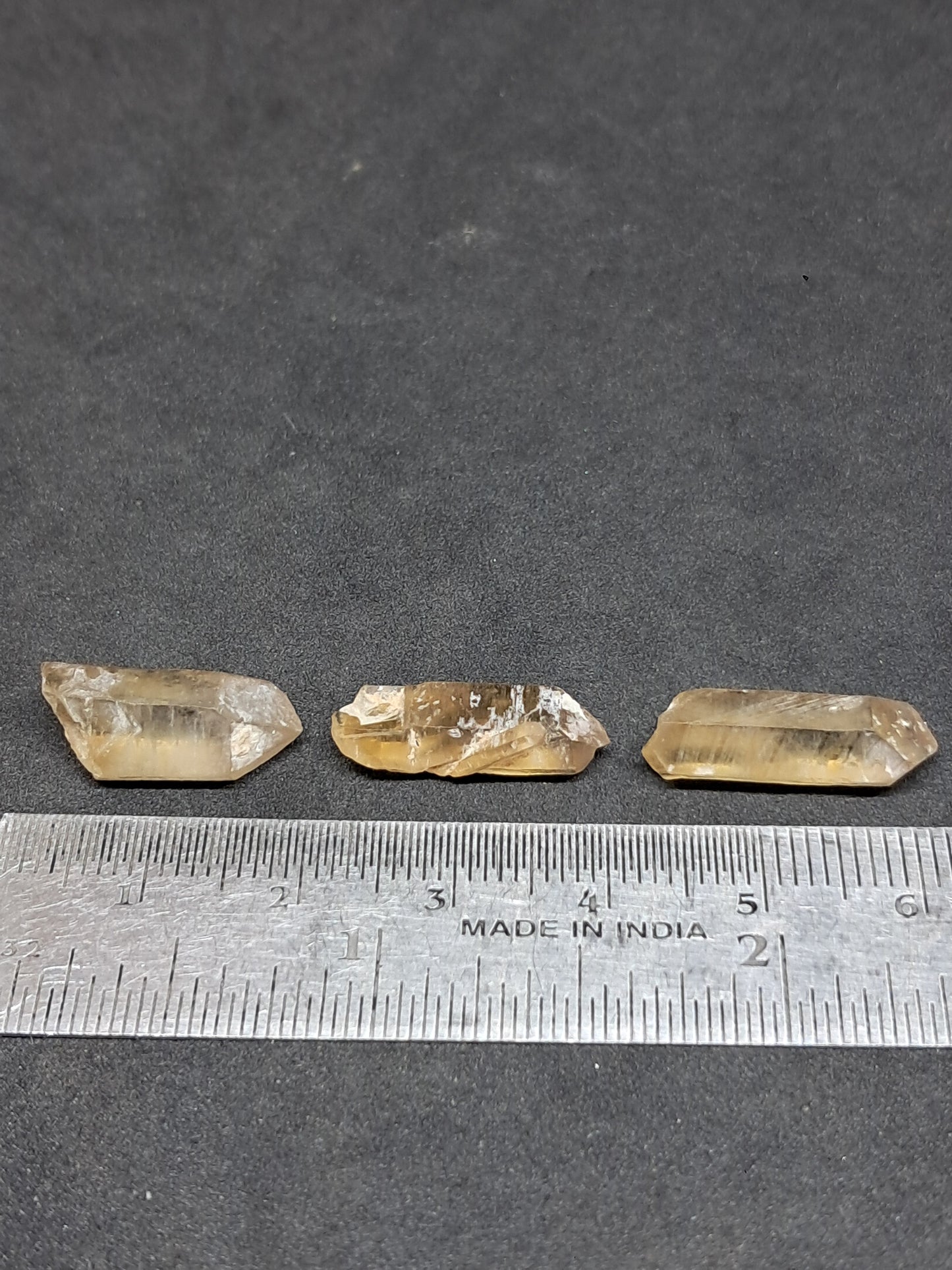 Set of 3 Natural Citrine Points (Karur) | Natural Crystal | Mineral Specimen #CTN38