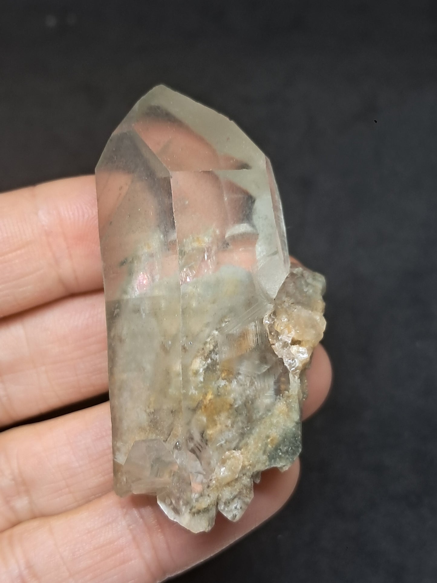 Punta natural de cuarzo fantasma de clorita (Kullu) | Cristal chamánico de jardín #CQ71