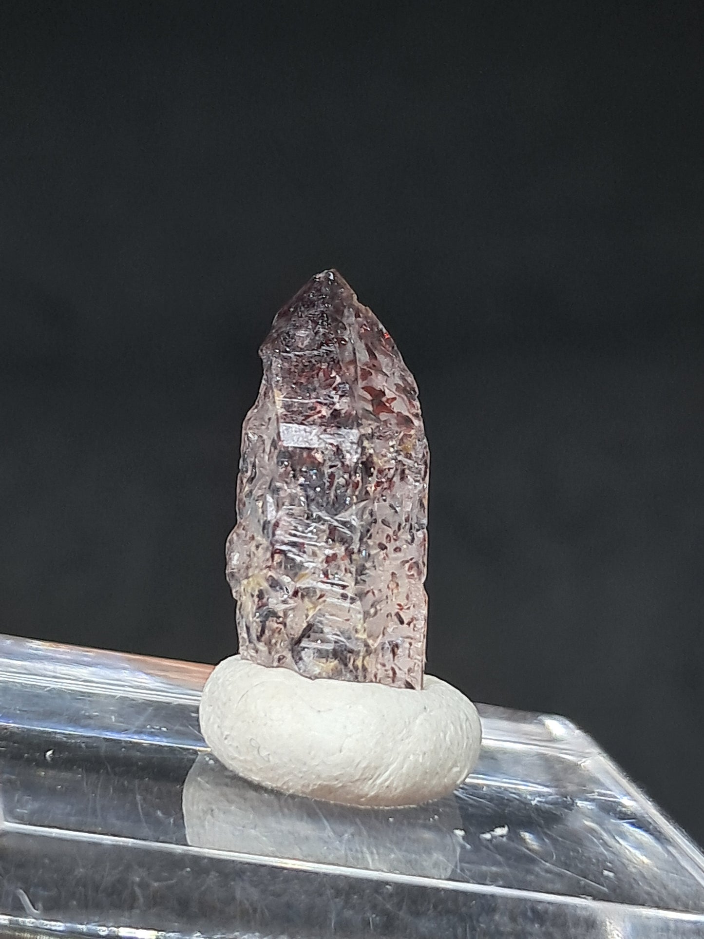 Hematite Included Quartz (Karur) Natural Crystal Point | Mineral Specimen #HPQ64