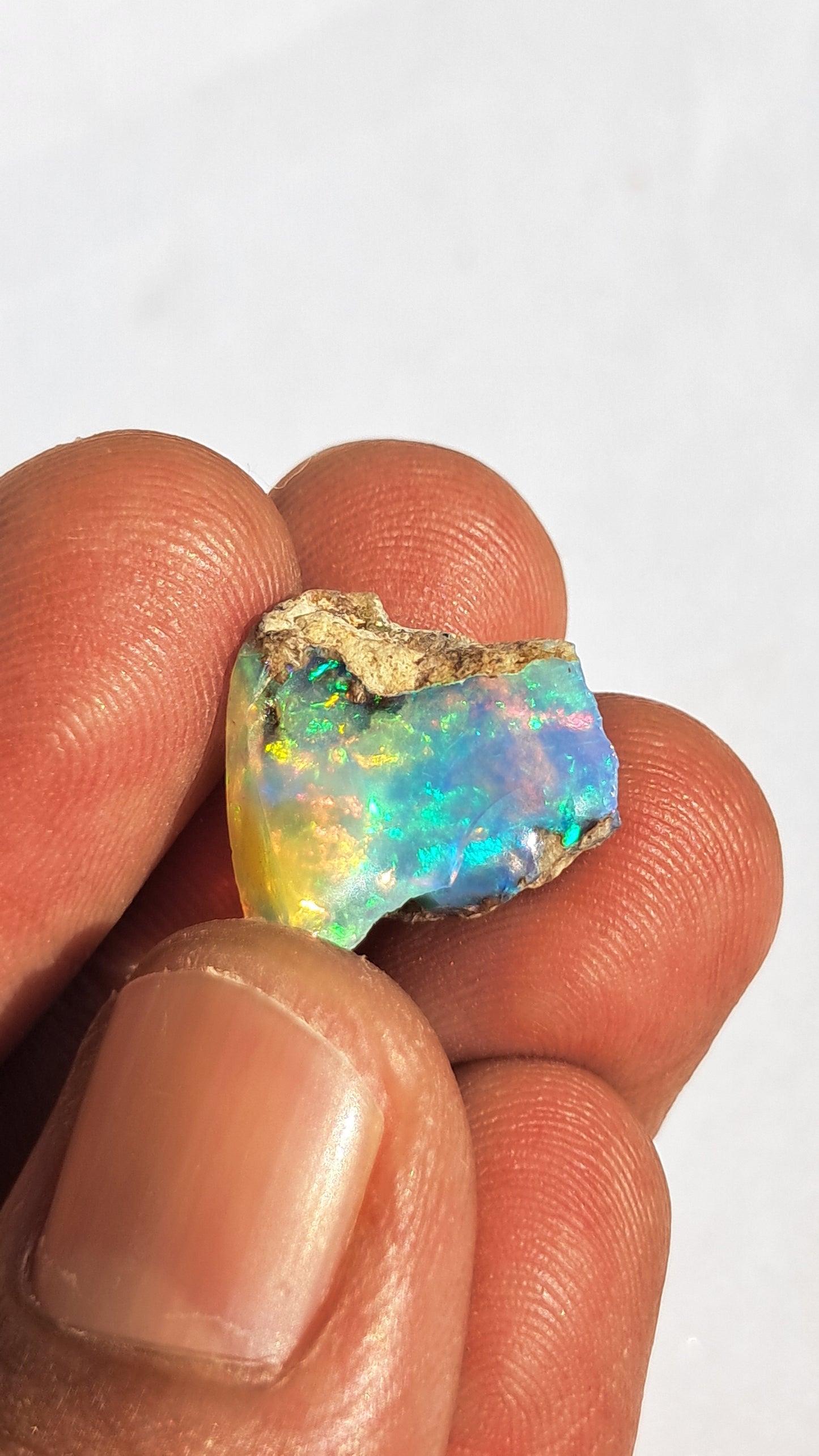 Natural Ethiopian Opal Rough | White Hydrophane Opal with Bright Play of Color #OP15