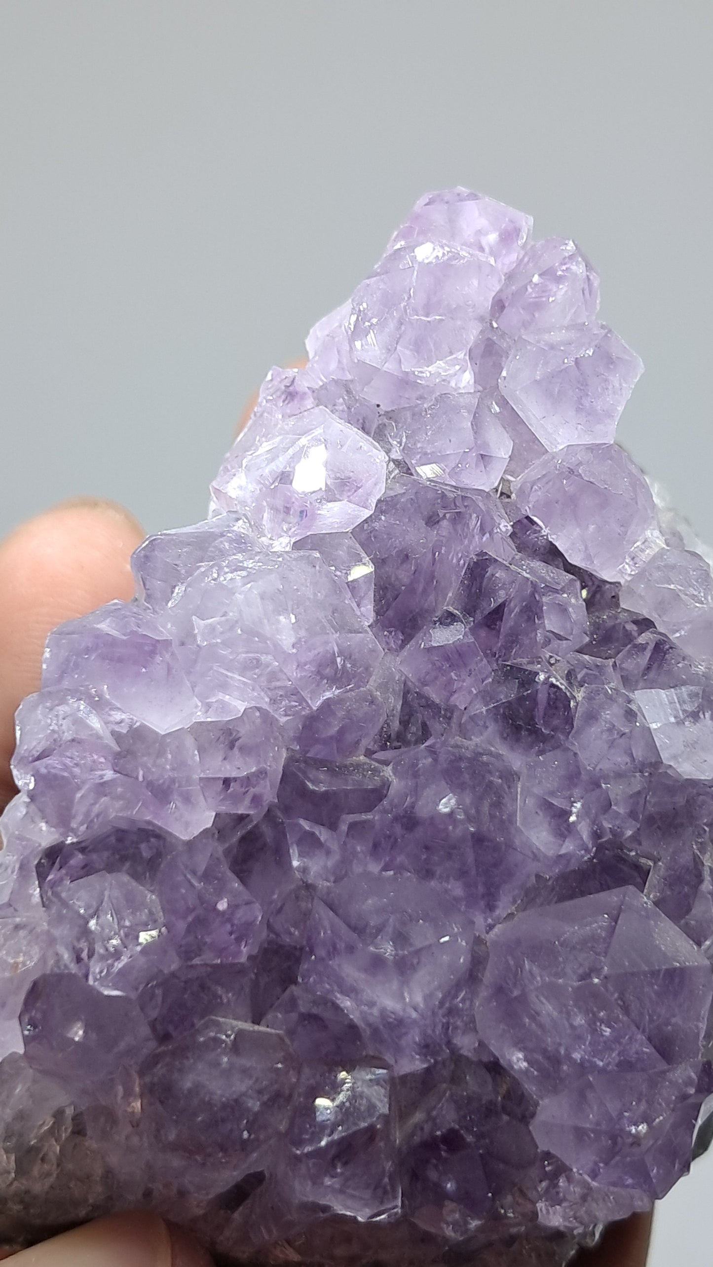 Amethyst Cluster On Banded Agate (Brazil) | Natural Crystal | Mineral Specimen #AMB14
