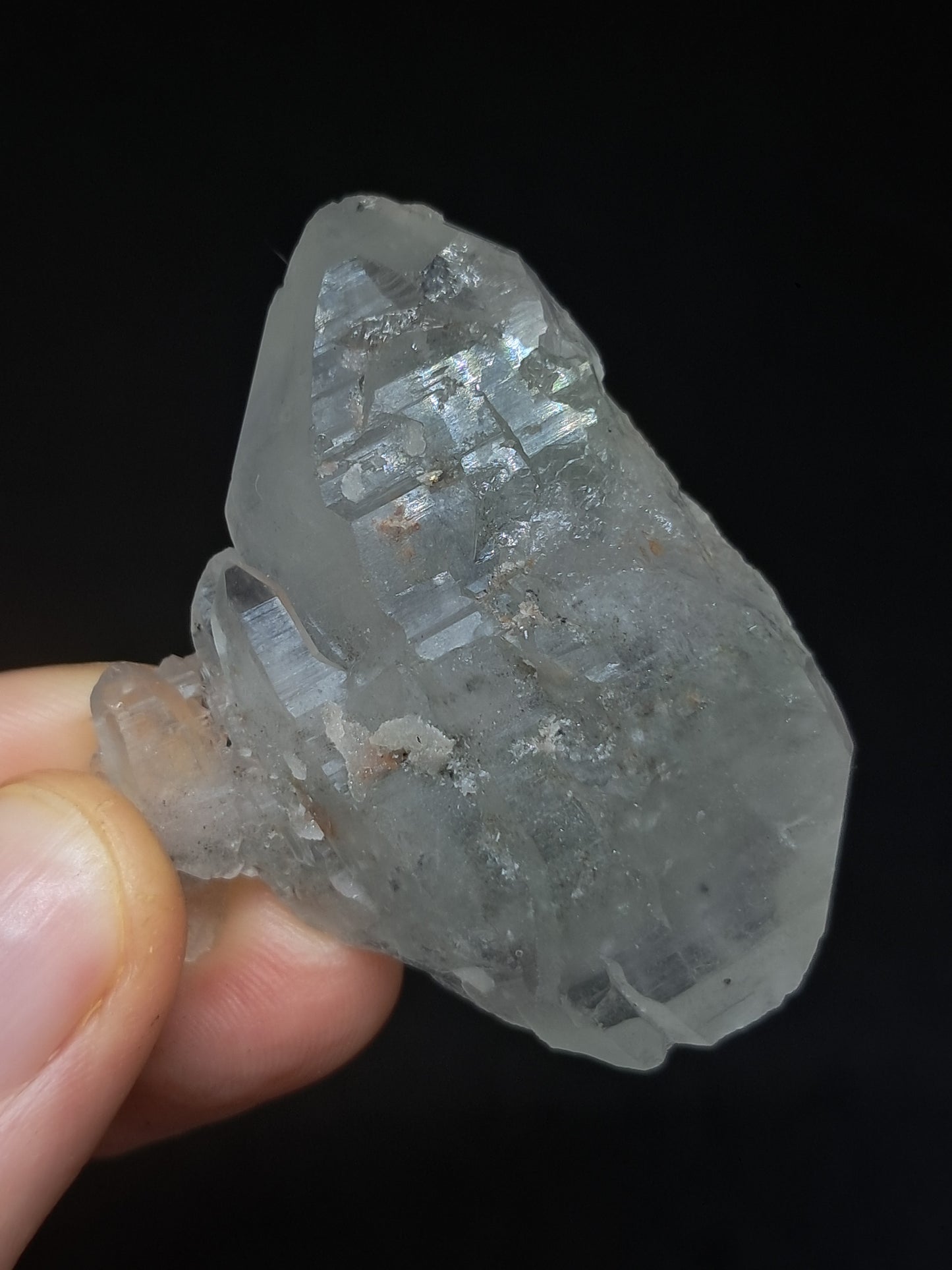 Punta natural de cuarzo fantasma de clorita (Karur) | Cristal chamánico de jardín #CQ67