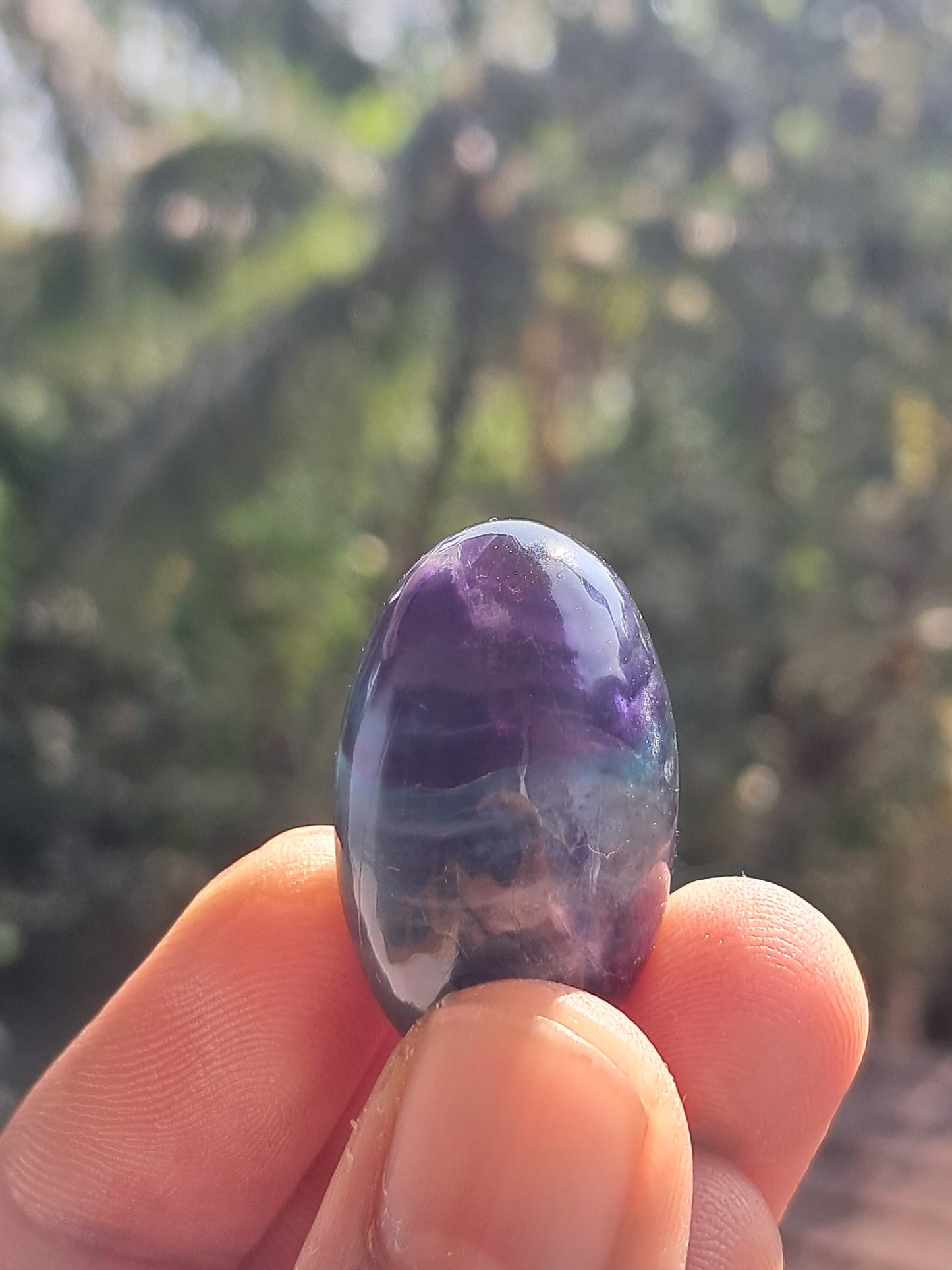 Shivalingam de fluorita arcoíris | Piedra de cristal natural pulida n.° RF5