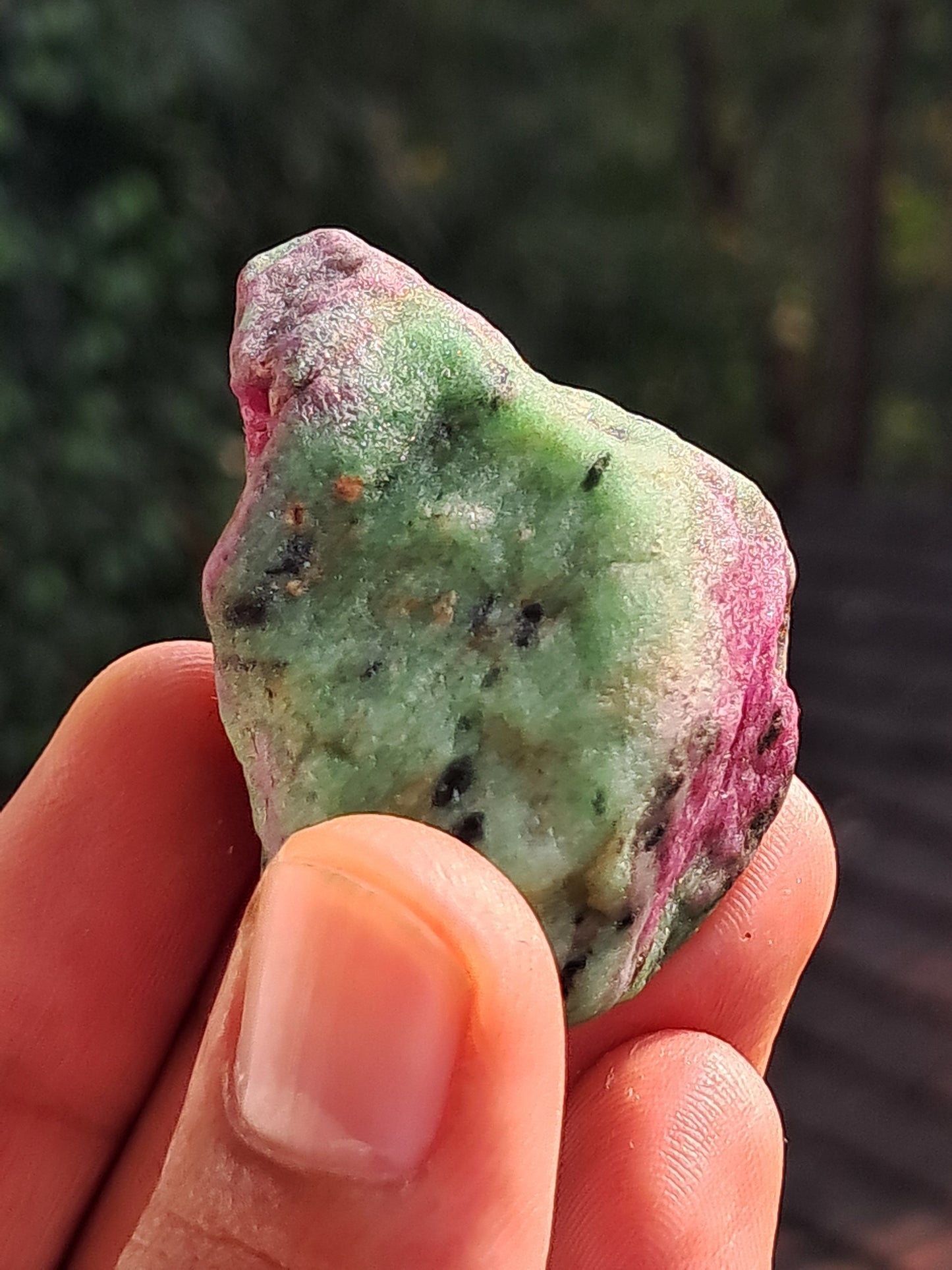 Ruby Zoisite w/ Hornblende (Tanzania) Rough Stone | Natural Specimen #RZ11