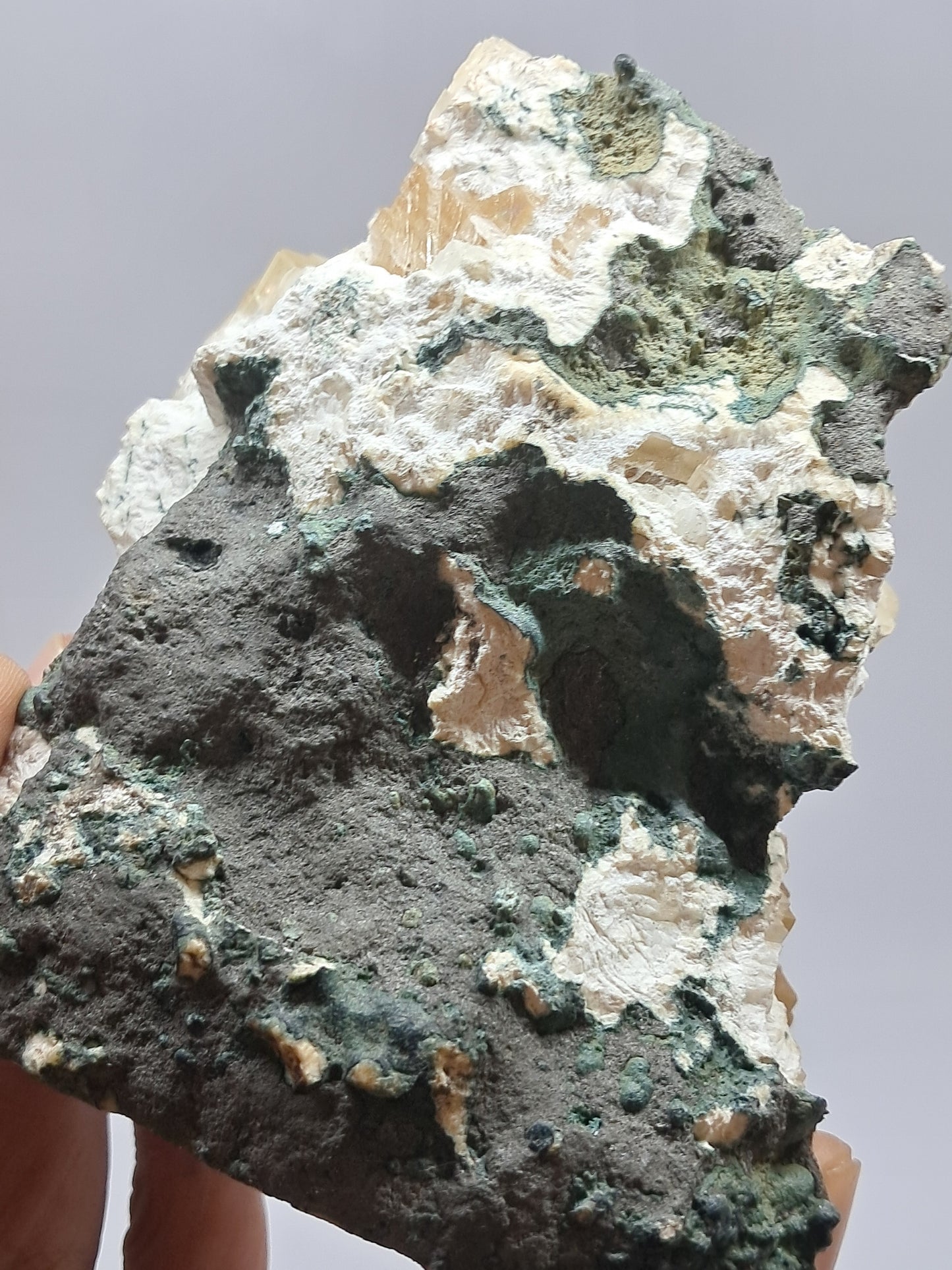 Honey Calcite w/ Okenite (India) Rough Crystal | Natural Stone | Mineral Specimen #CA20