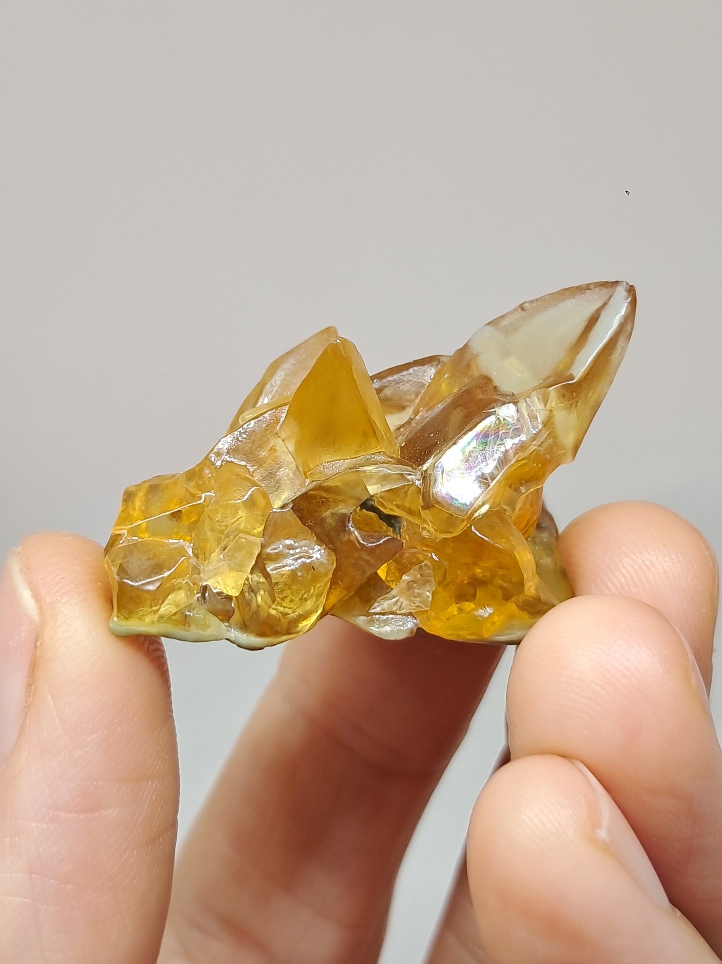 Calcita amarilla miel (Maharashtra) Formación de diente de perro | Cristal natural | Ejemplar mineral n.° CA25