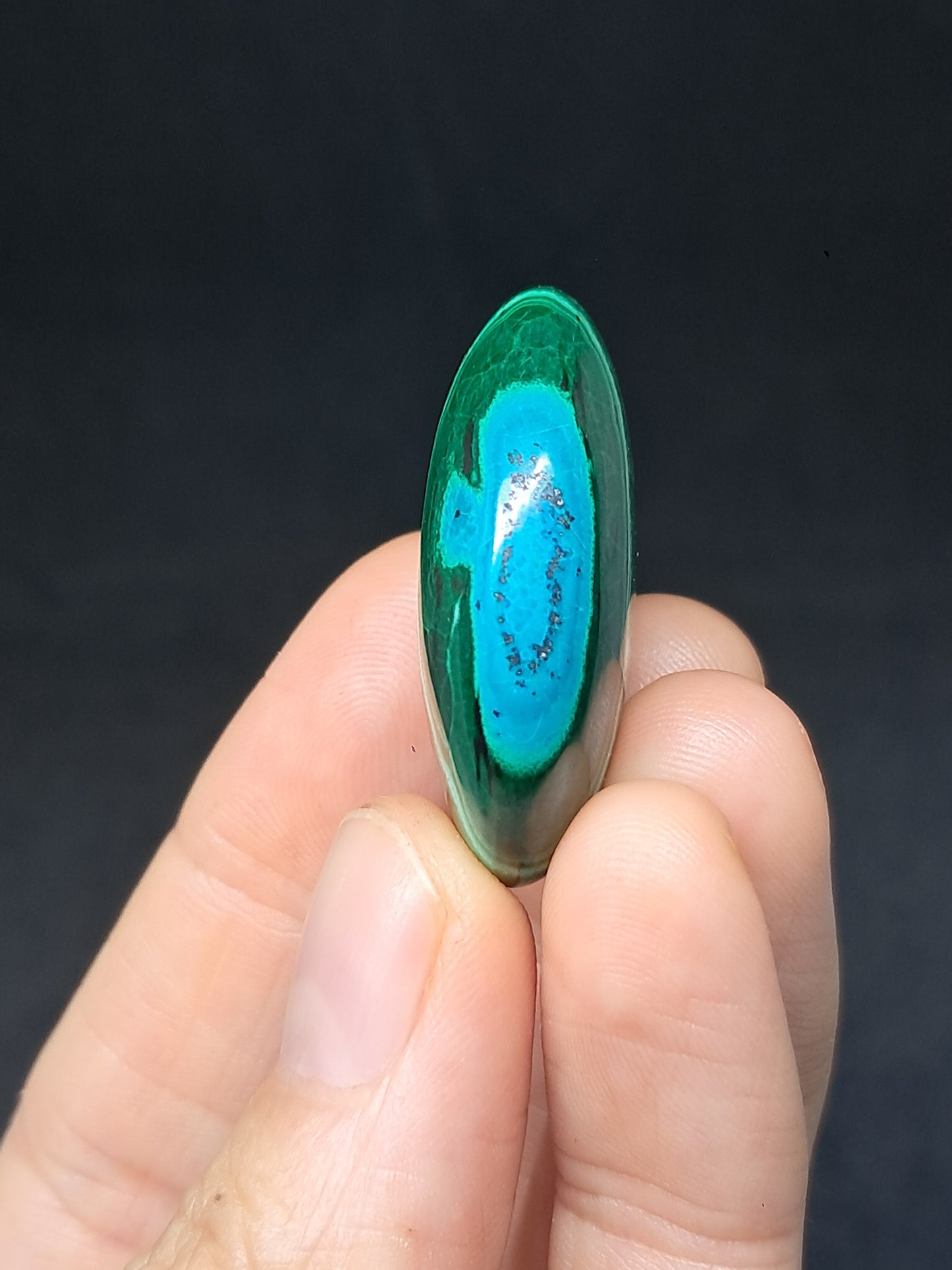 Chrysocolla w/ Malachite Palmstone | Good Quality Natural Stone