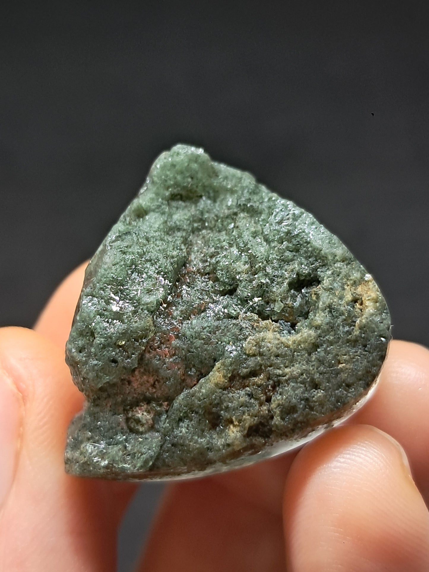 Chlorite Quartz w/ Rutile (Kullu) Half Rough Half Polished | Natural Stone | Cabochon #CH50