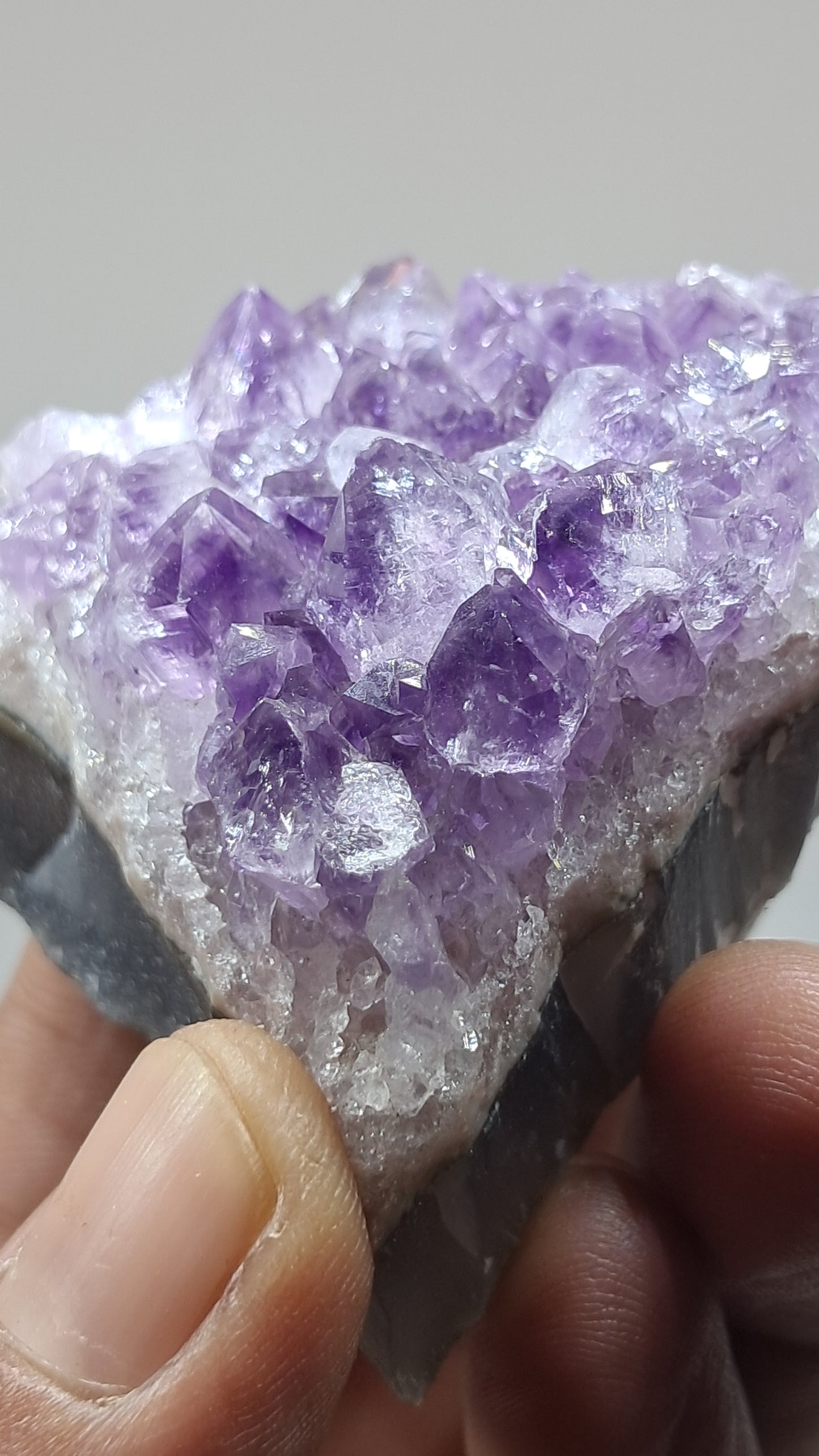 Amatista Morada Profunda Sobre Ágata (Brasil) | Drusa Natural | Mineral #AMB6