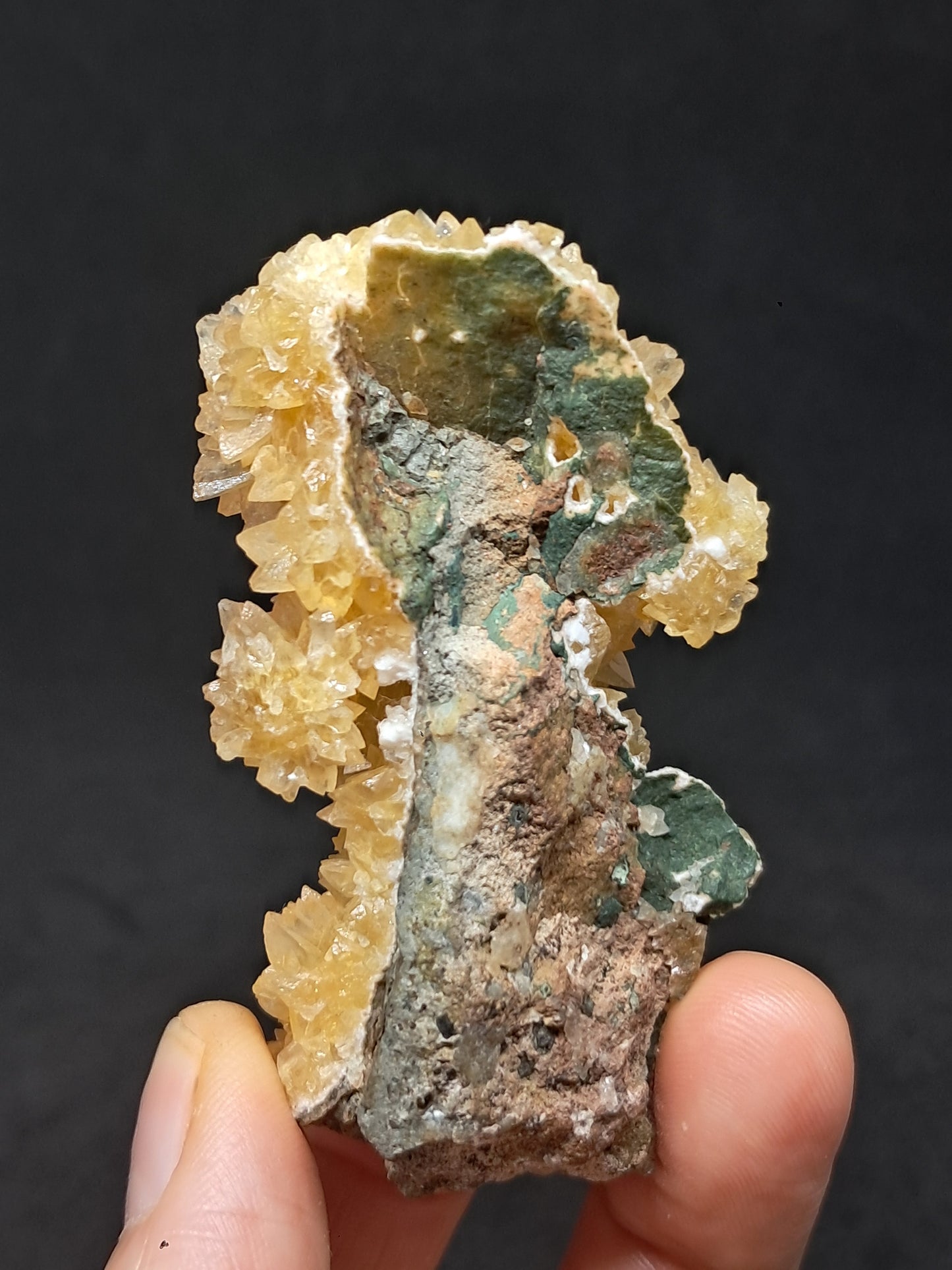 Yellow Calcite *Dog Tooth* Formation | Phosphorescent Crystals | UV Reactive (India) Rough Crystal | Natural Stone | Mineral Specimen #CA29