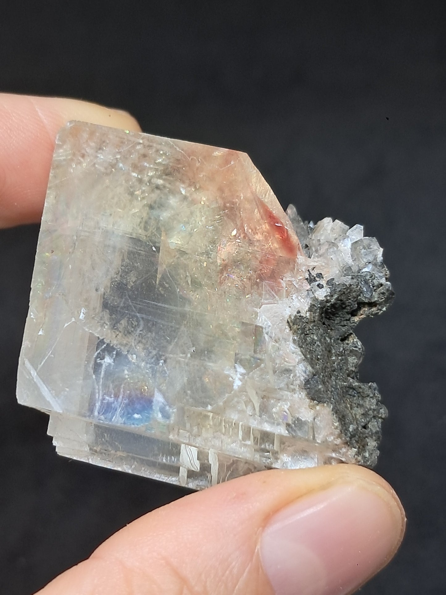 Calcita de frambuesa mohosa *Hallazgo raro* (Pithampur) Cristal natural | Piedra en bruto | Muestra mineral #CA33