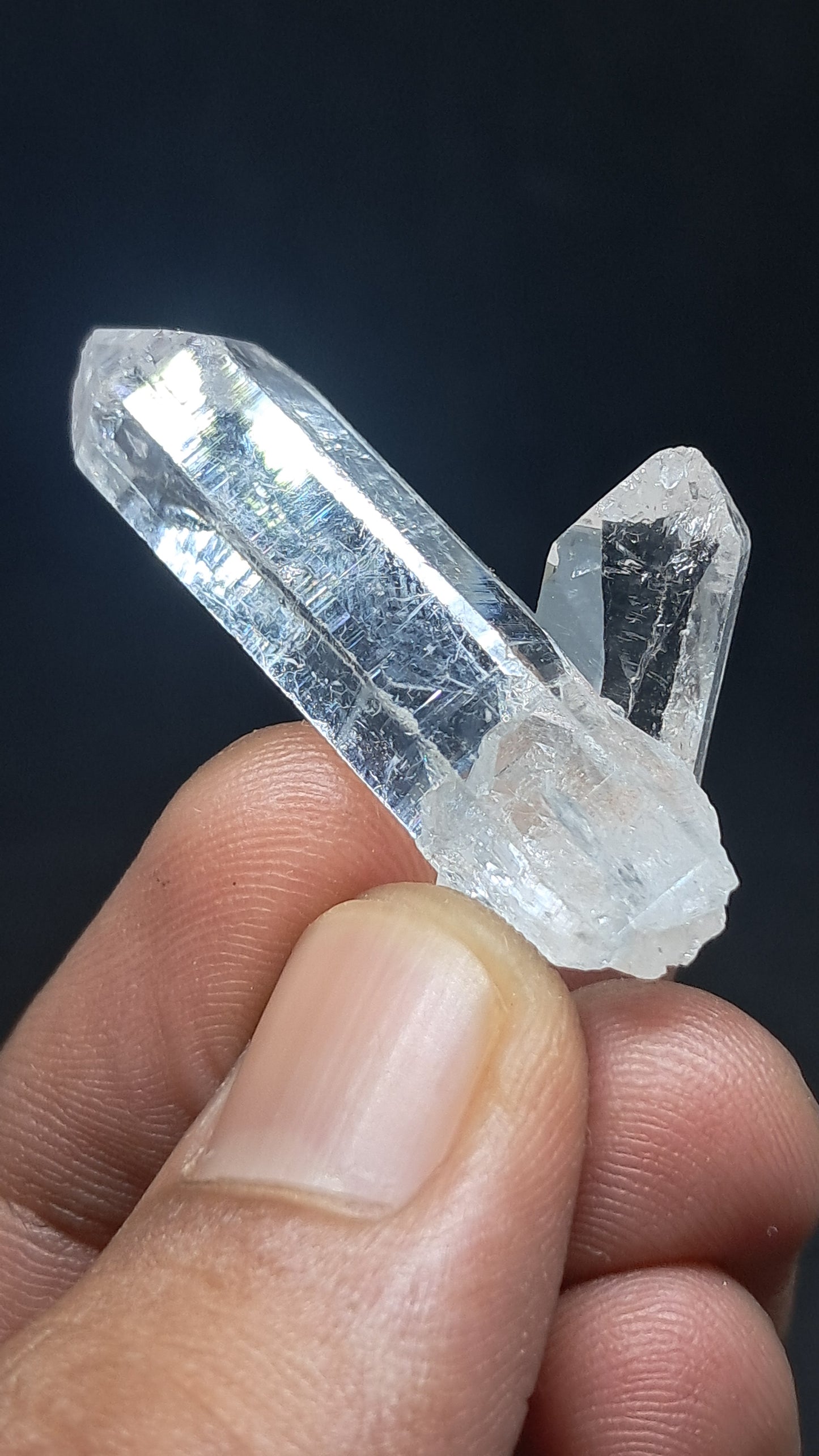 Cuarzo del Himalaya gemelo penetrante | Cristal natural | Ejemplar mineral n.° CH77